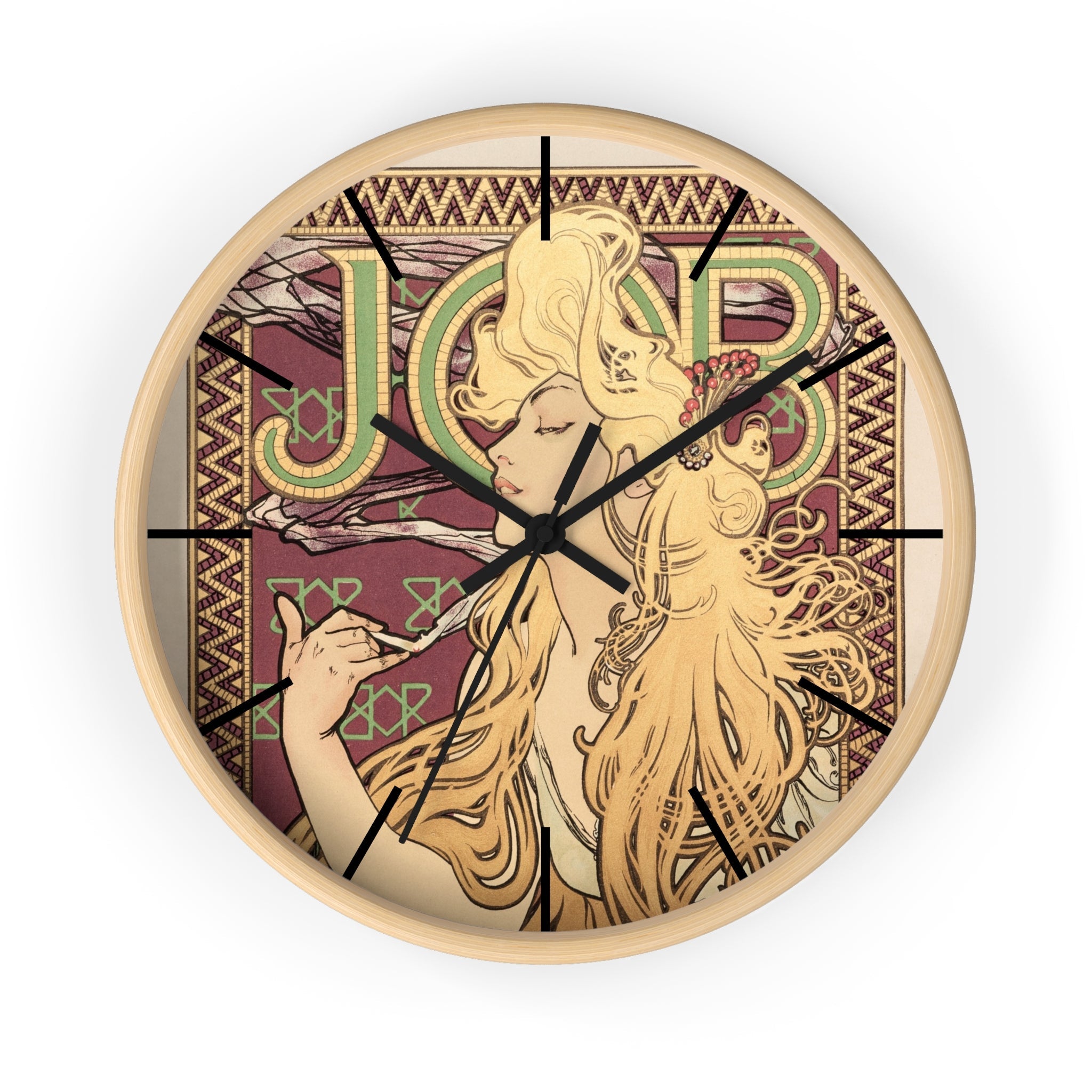 Custom Masters of Art Alphonse Mucha Job Premium Wall Clock - POPvault