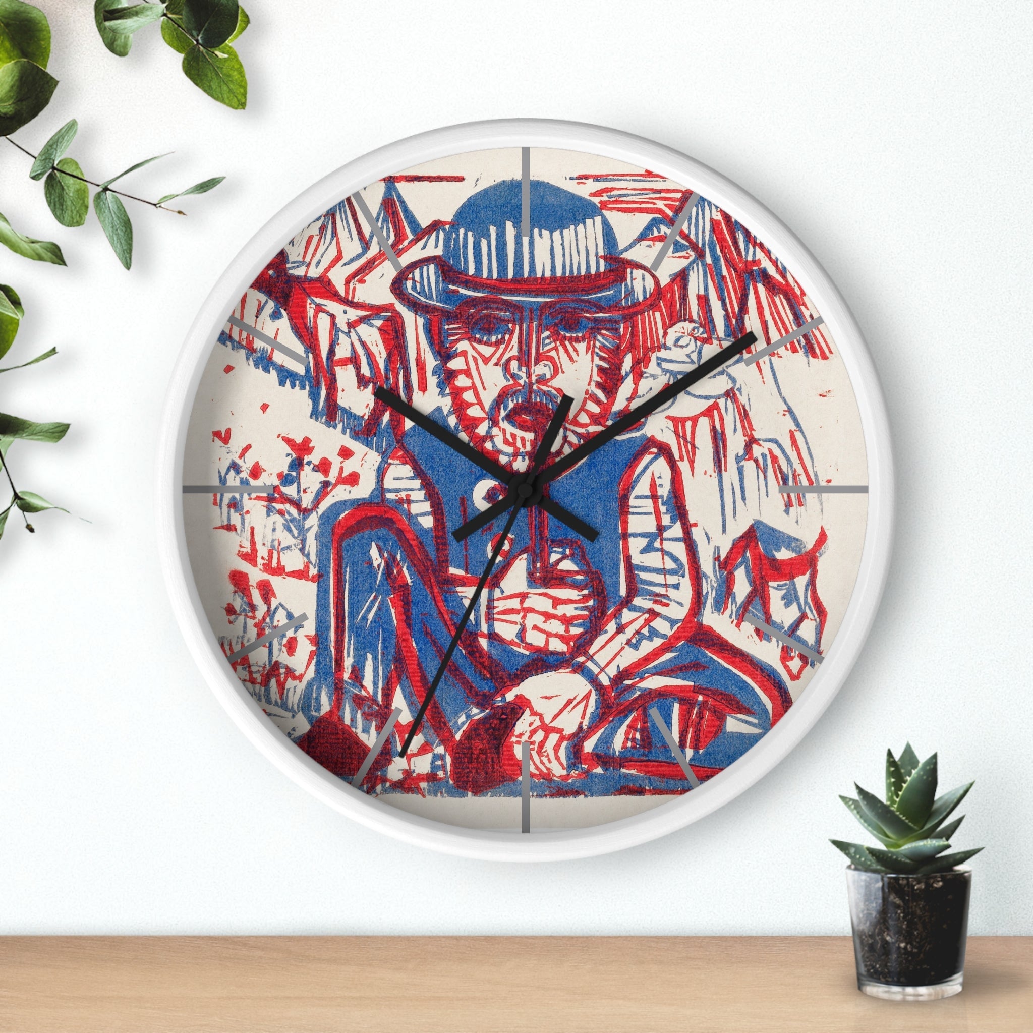 Custom Masters of Art Ernst Ludwig Kirchner Smoking Peasant Premium Wall Clock - POPvault