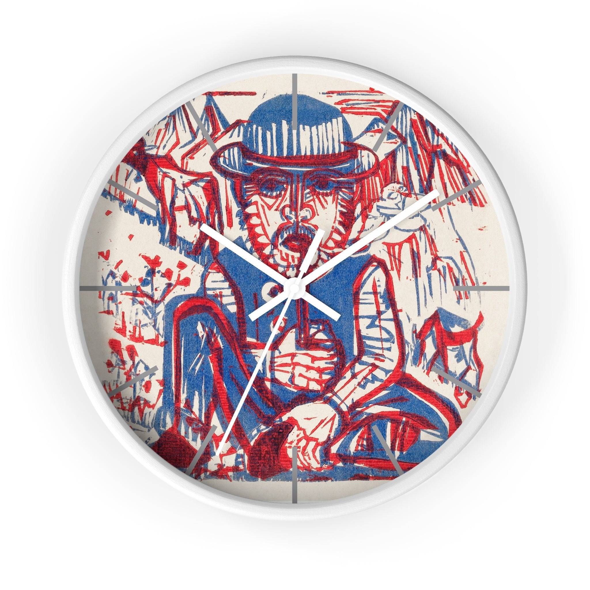 Custom Masters of Art Ernst Ludwig Kirchner Smoking Peasant Premium Wall Clock - POPvault