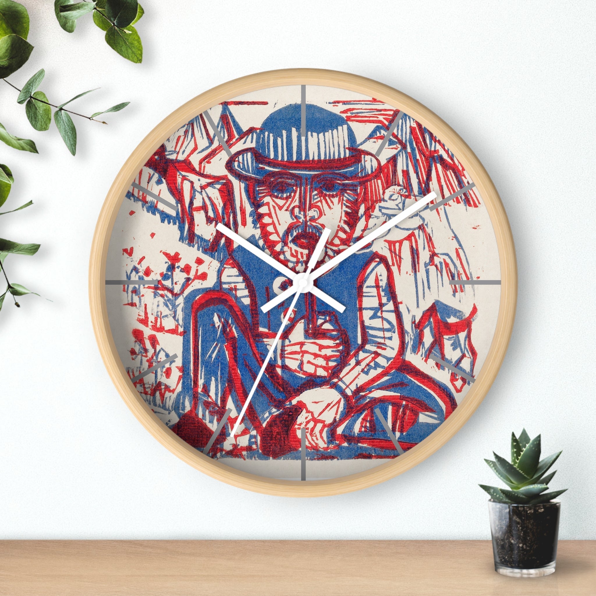 Custom Masters of Art Ernst Ludwig Kirchner Smoking Peasant Premium Wall Clock - POPvault