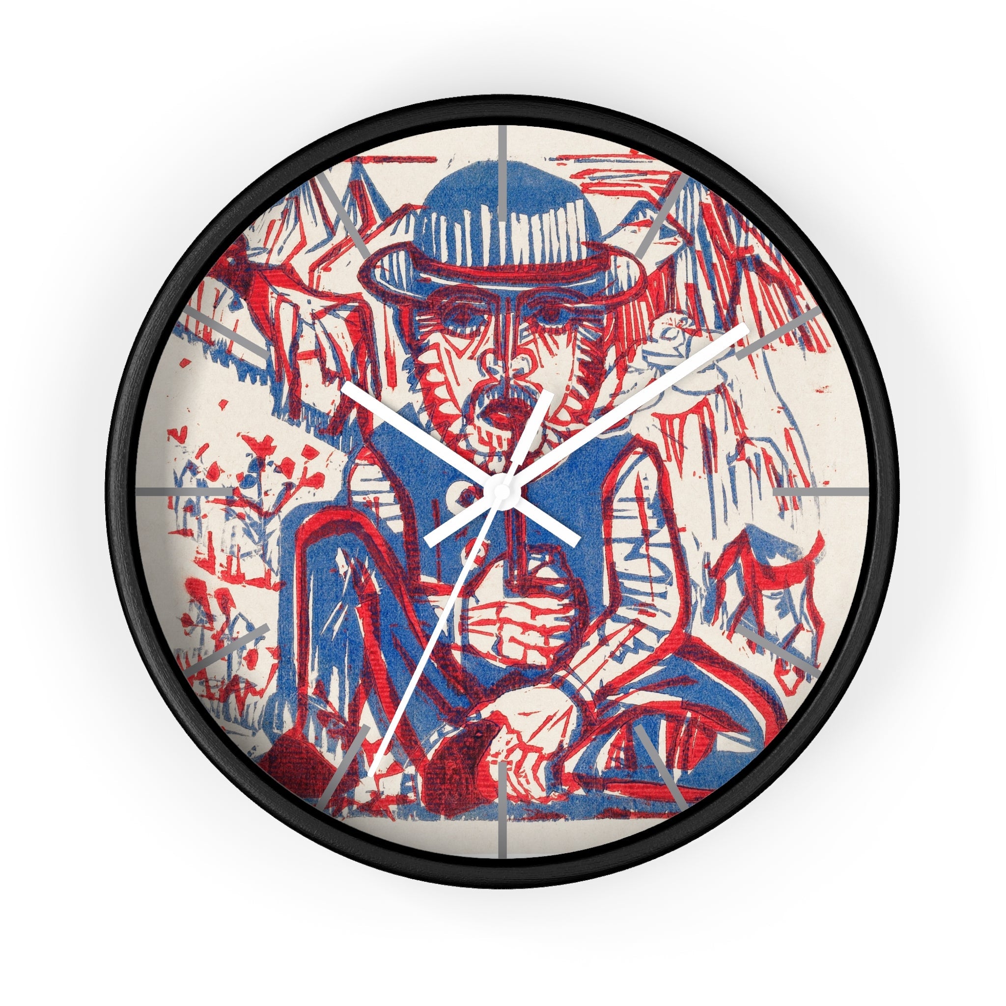 Custom Masters of Art Ernst Ludwig Kirchner Smoking Peasant Premium Wall Clock - POPvault