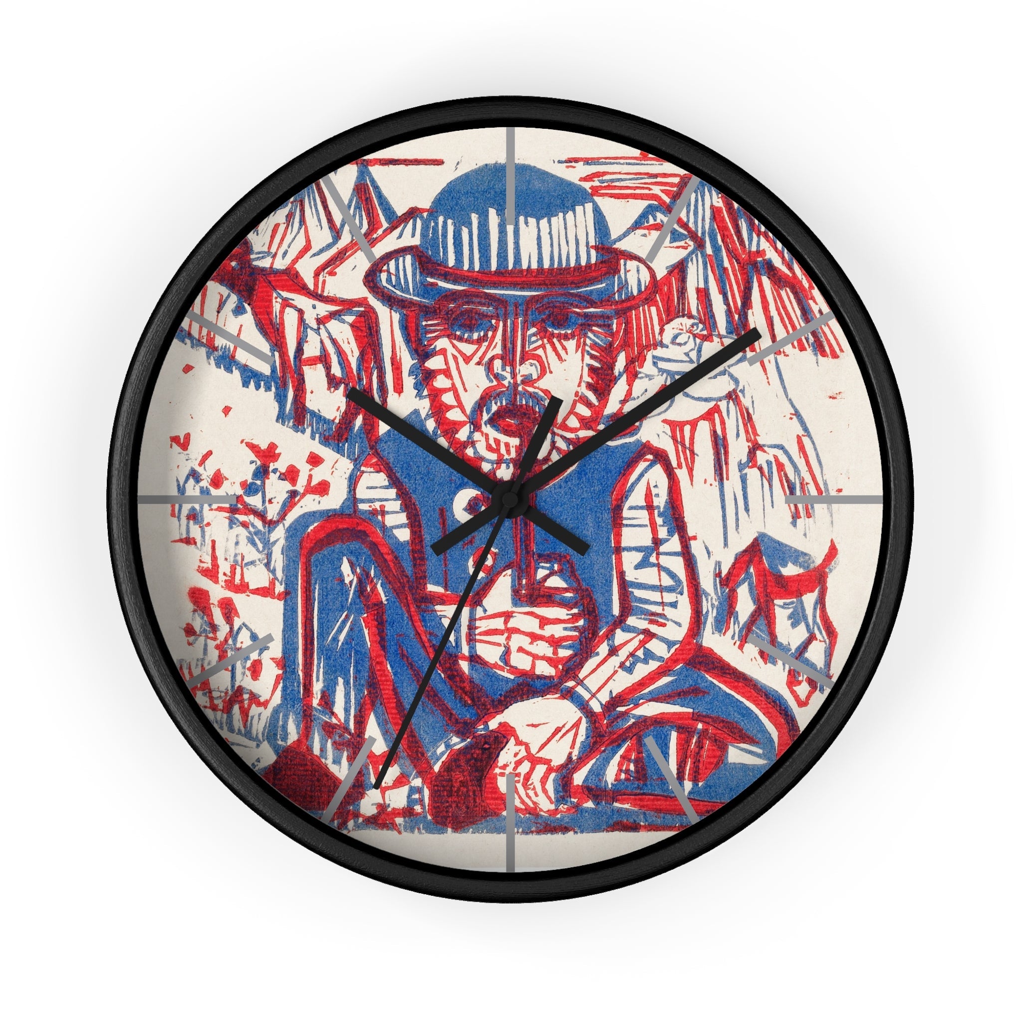 Custom Masters of Art Ernst Ludwig Kirchner Smoking Peasant Premium Wall Clock - POPvault