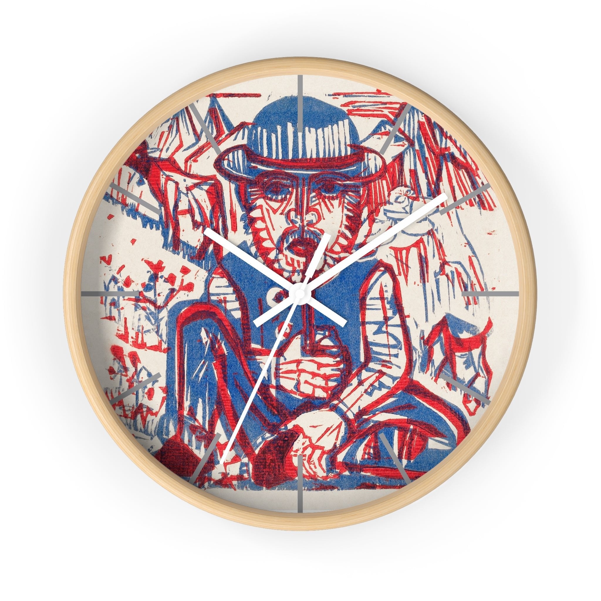 Custom Masters of Art Ernst Ludwig Kirchner Smoking Peasant Premium Wall Clock - POPvault