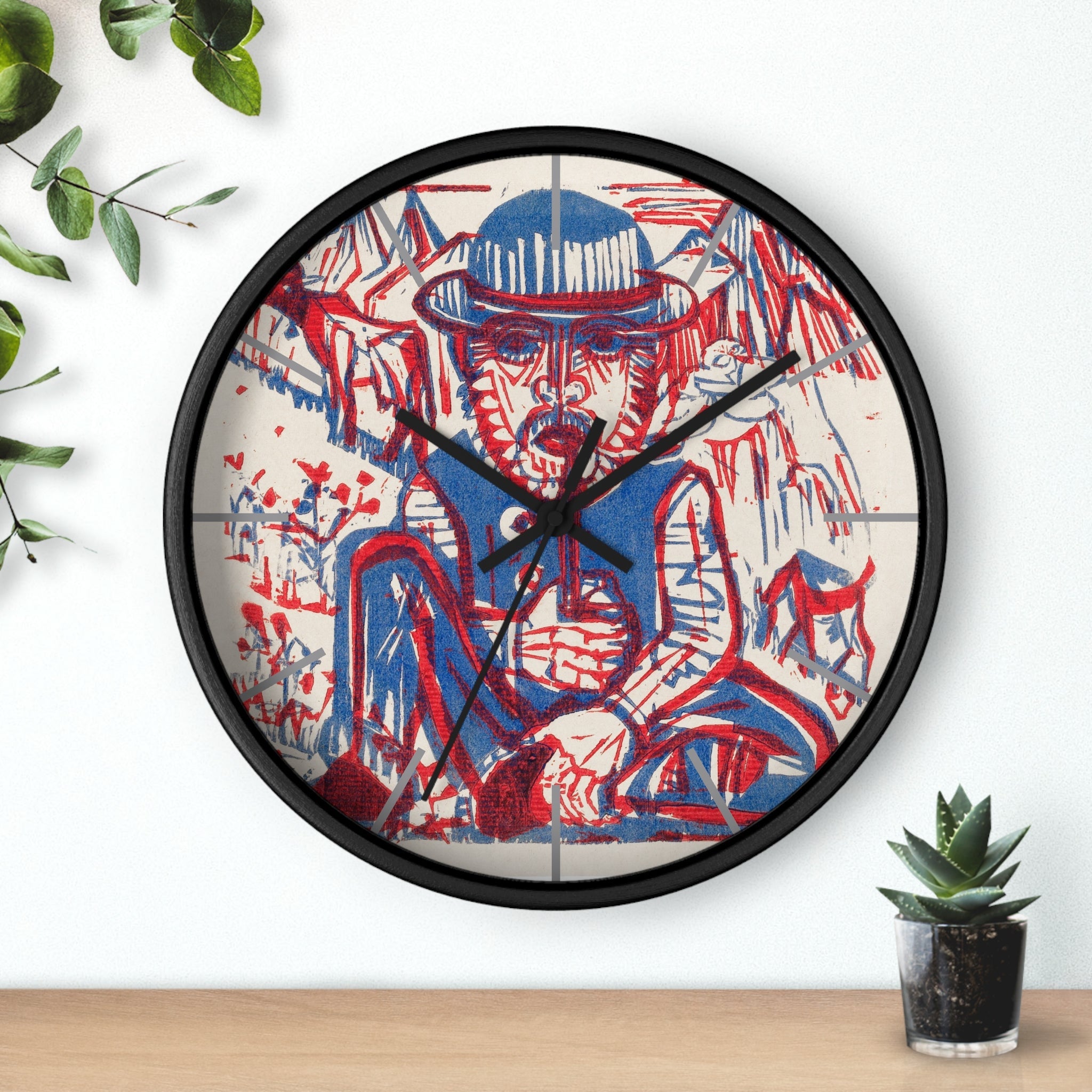 Custom Masters of Art Ernst Ludwig Kirchner Smoking Peasant Premium Wall Clock - POPvault