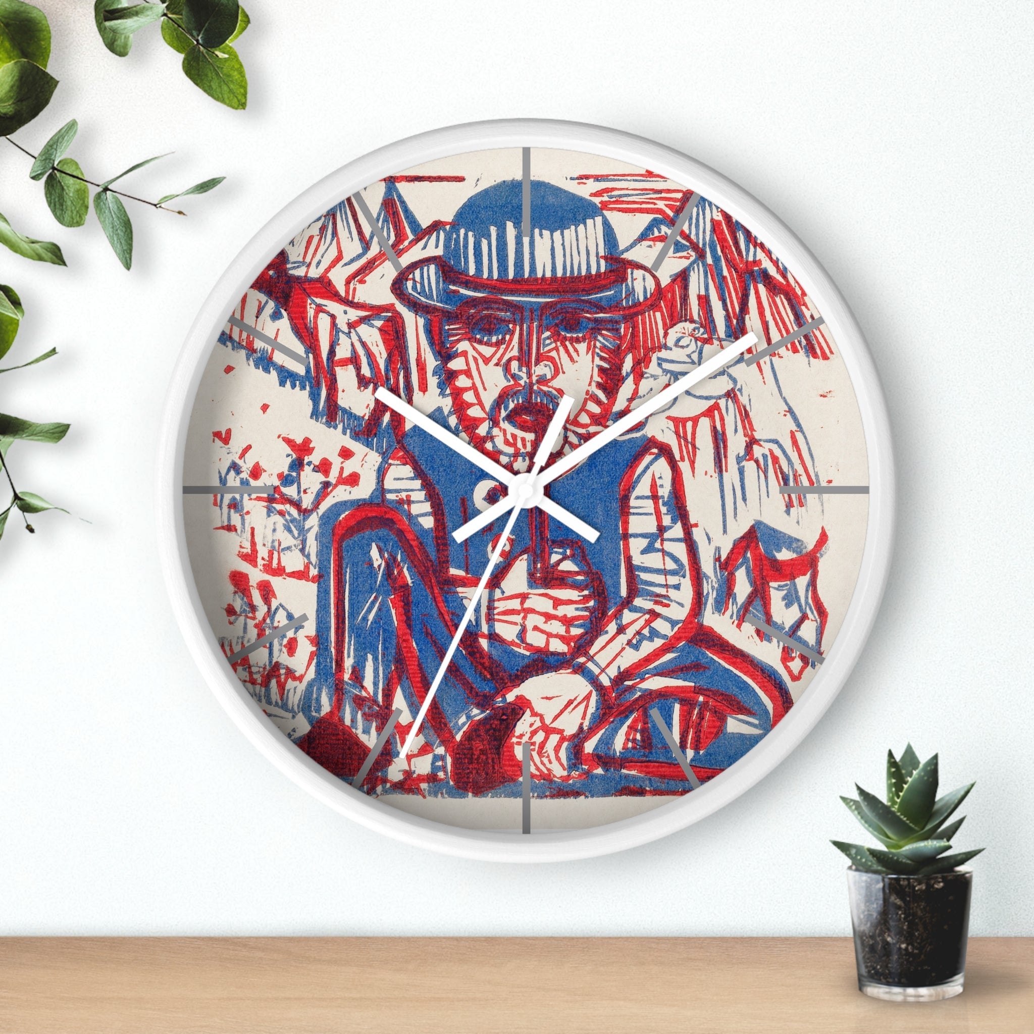 Custom Masters of Art Ernst Ludwig Kirchner Smoking Peasant Premium Wall Clock - POPvault