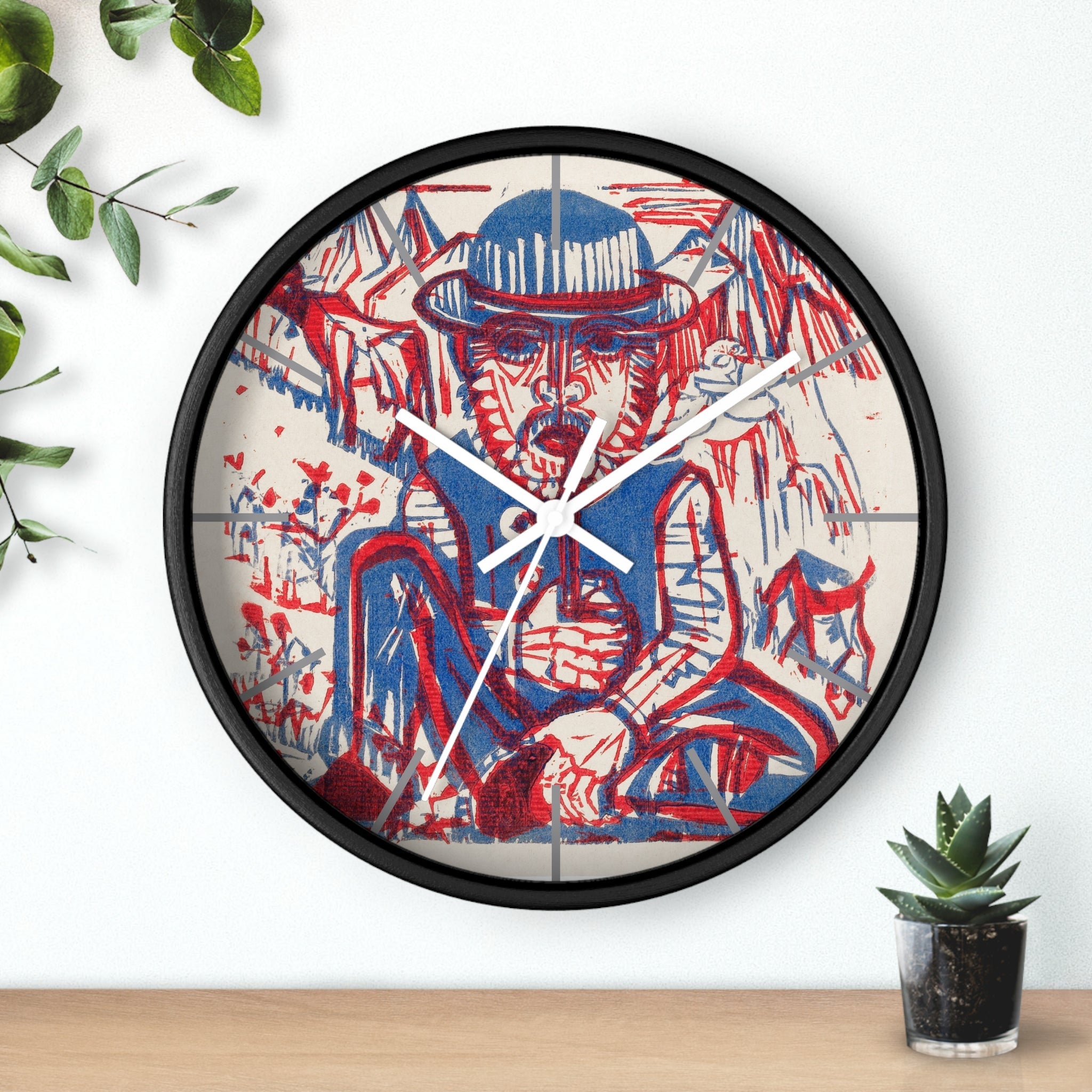 Custom Masters of Art Ernst Ludwig Kirchner Smoking Peasant Premium Wall Clock - POPvault