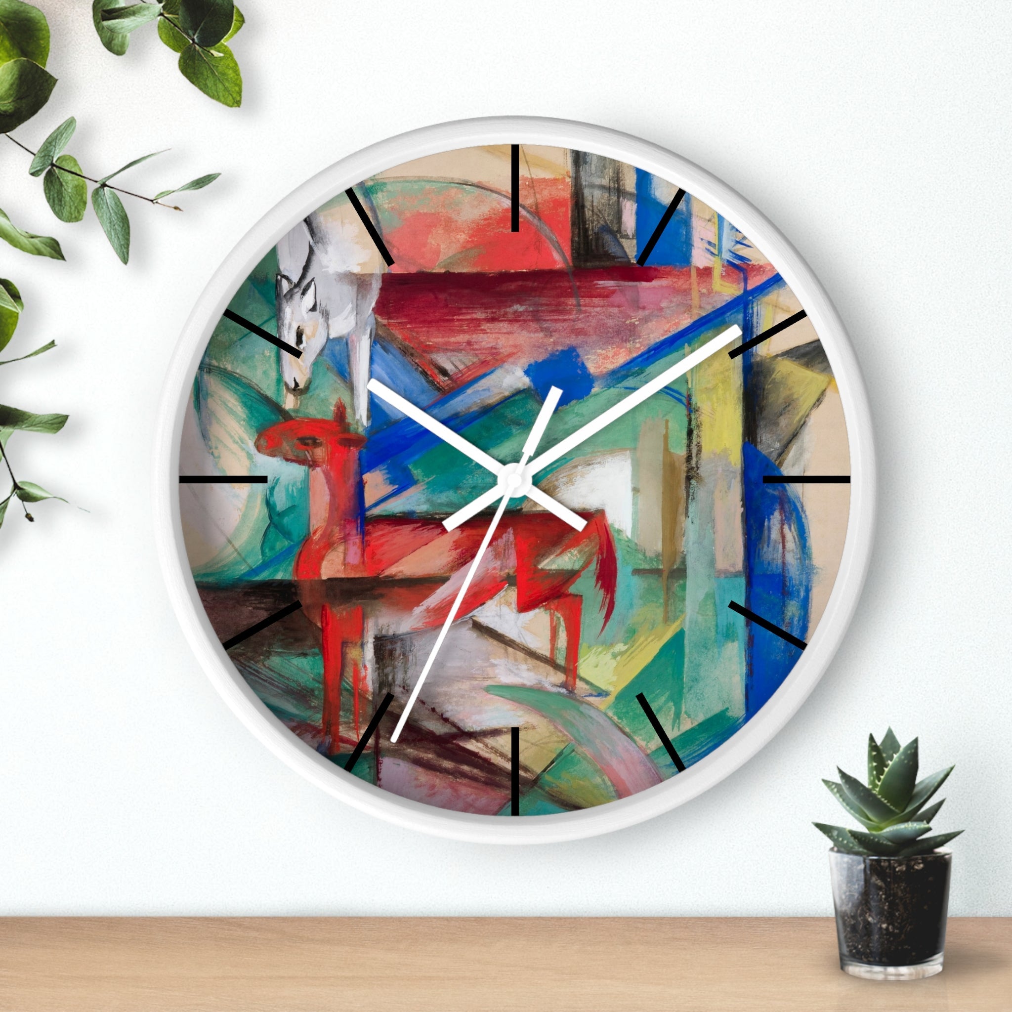 Custom Masters of Art Franz Marc Landscape with Animals Premium Wall Clock - POPvault