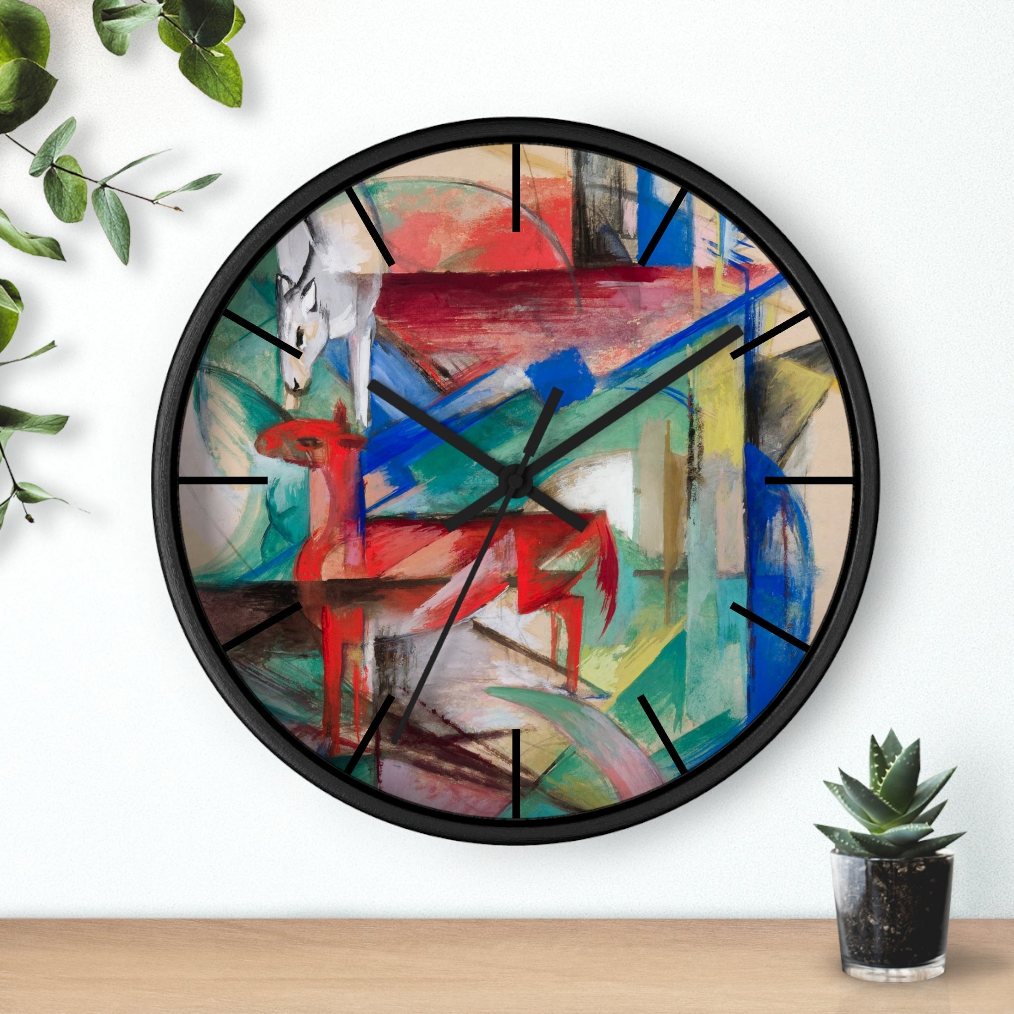 Custom Masters of Art Franz Marc Landscape with Animals Premium Wall Clock - POPvault