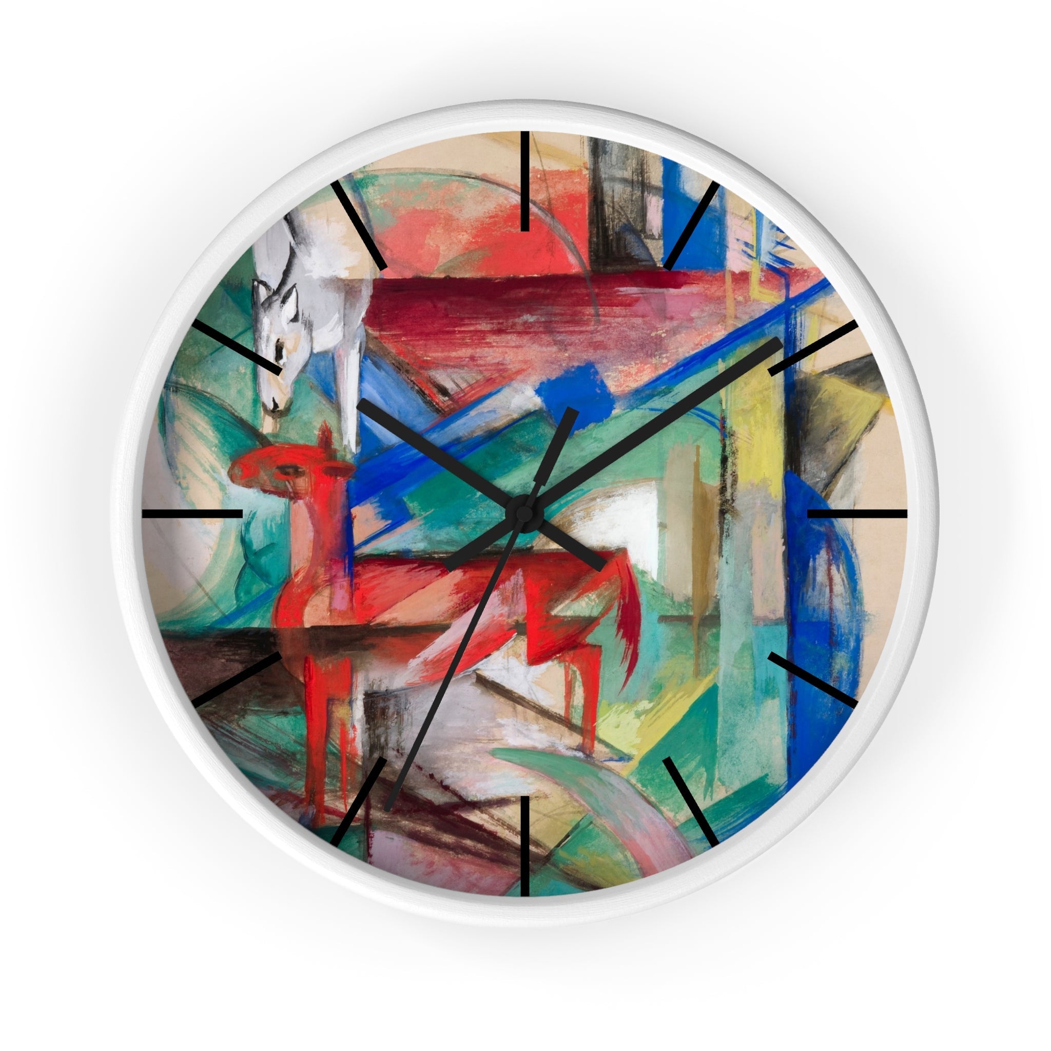 Custom Masters of Art Franz Marc Landscape with Animals Premium Wall Clock - POPvault