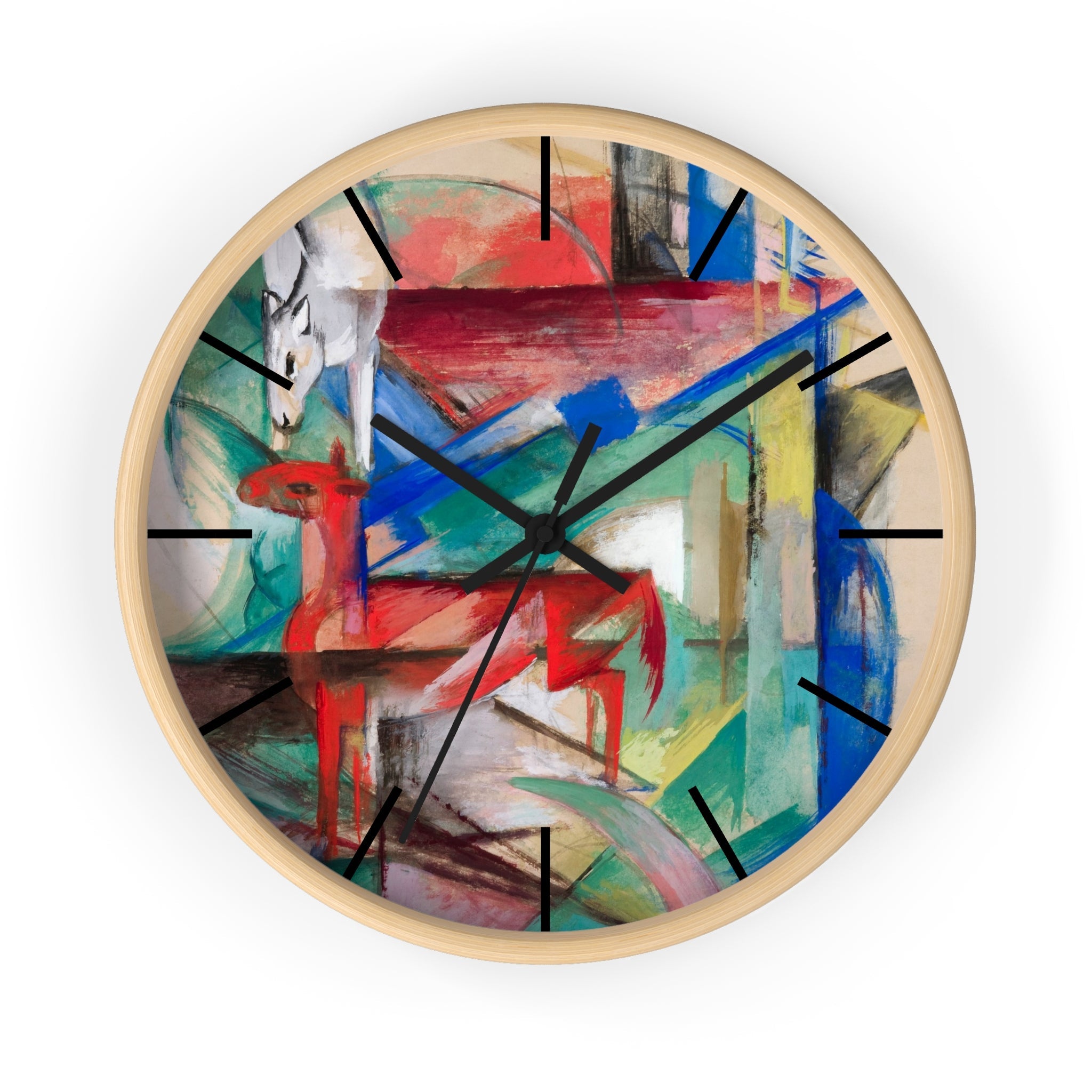 Custom Masters of Art Franz Marc Landscape with Animals Premium Wall Clock - POPvault