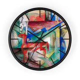 Custom Masters of Art Franz Marc Landscape with Animals Premium Wall Clock - POPvault