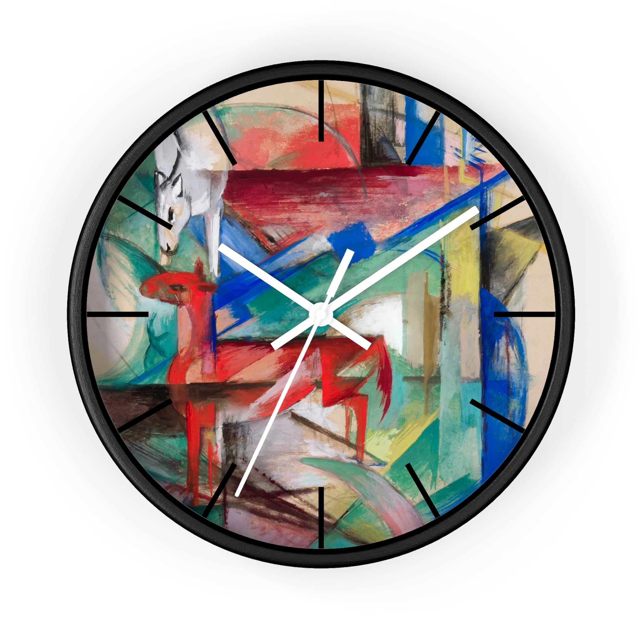 Custom Masters of Art Franz Marc Landscape with Animals Premium Wall Clock - POPvault