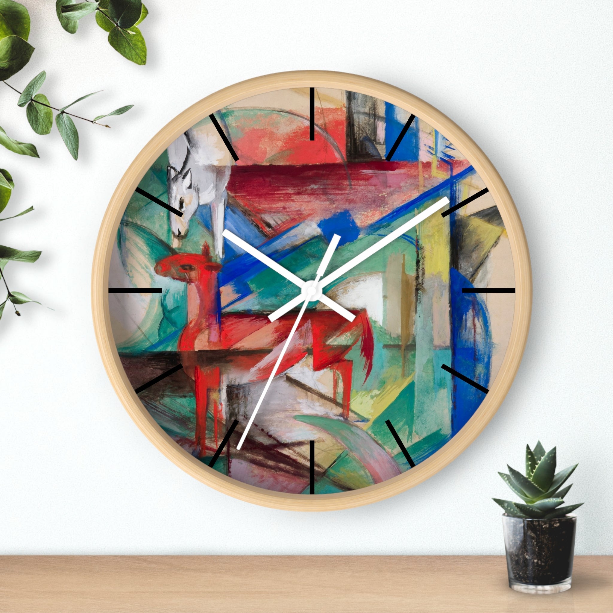 Custom Masters of Art Franz Marc Landscape with Animals Premium Wall Clock - POPvault