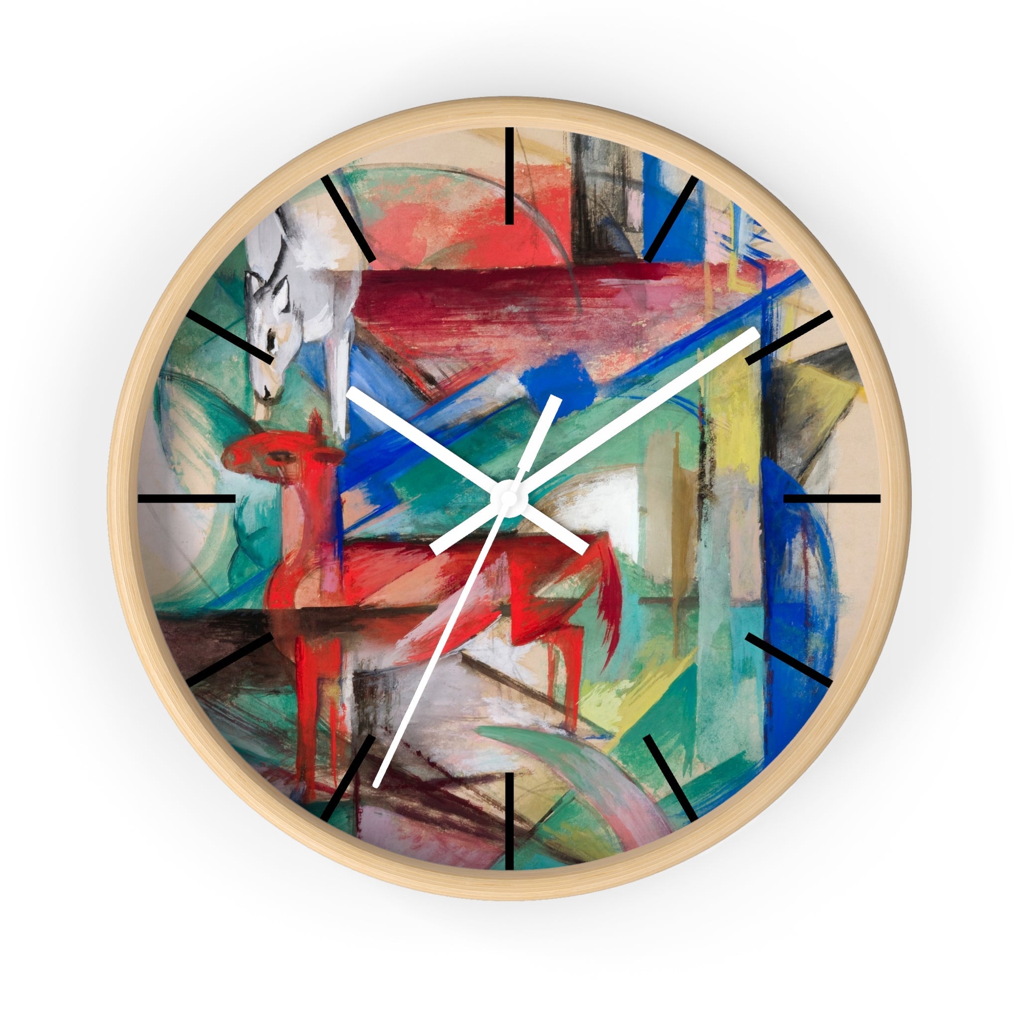 Custom Masters of Art Franz Marc Landscape with Animals Premium Wall Clock - POPvault