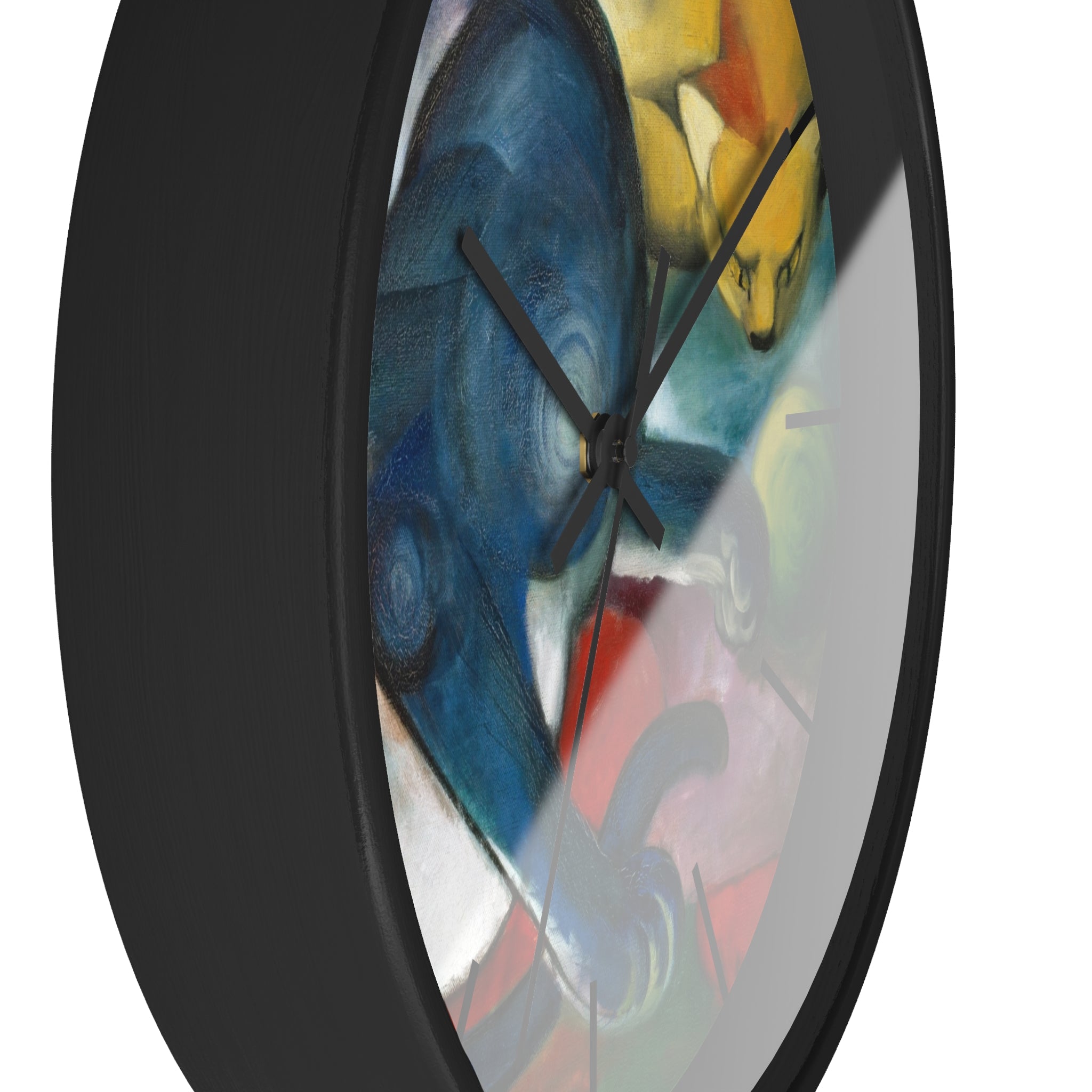 Custom Masters of Art Franz Marc Two Cats, Blue and Yellow Premium Wall Clock - POPvault