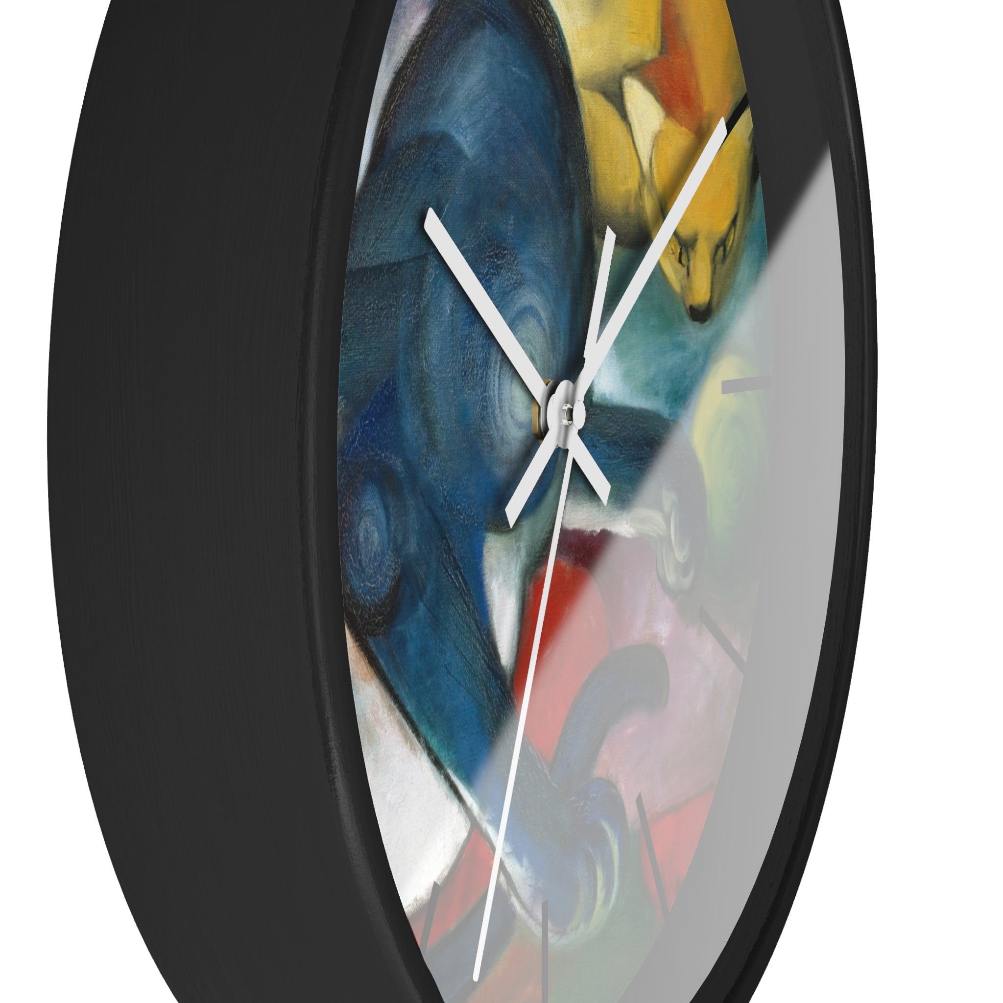 Custom Masters of Art Franz Marc Two Cats, Blue and Yellow Premium Wall Clock - POPvault