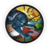 Custom Masters of Art Franz Marc Two Cats, Blue and Yellow Premium Wall Clock - POPvault