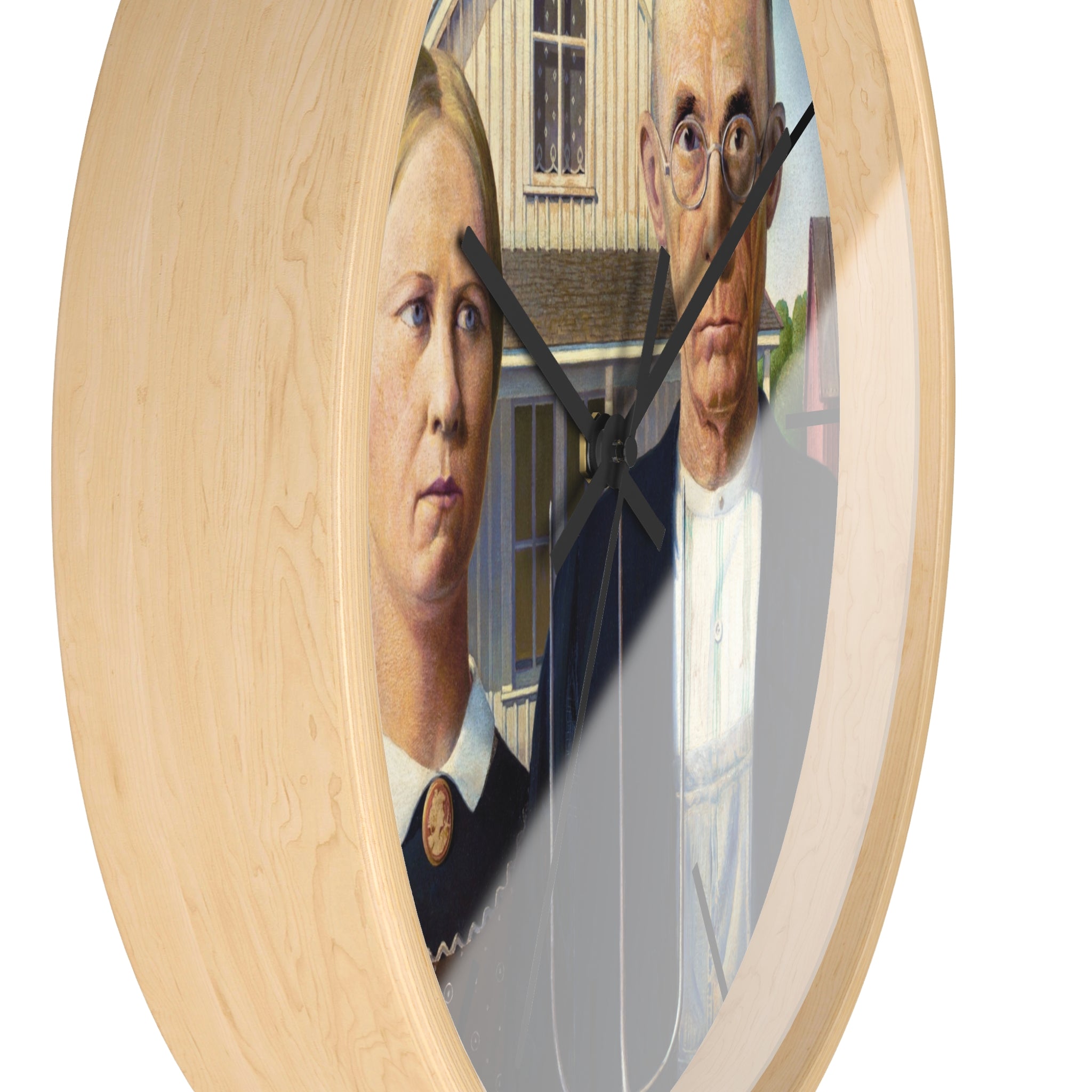 Custom Masters of Art Grant Wood American Gothic Premium Wall Clock - POPvault