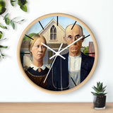 Custom Masters of Art Grant Wood American Gothic Premium Wall Clock - POPvault