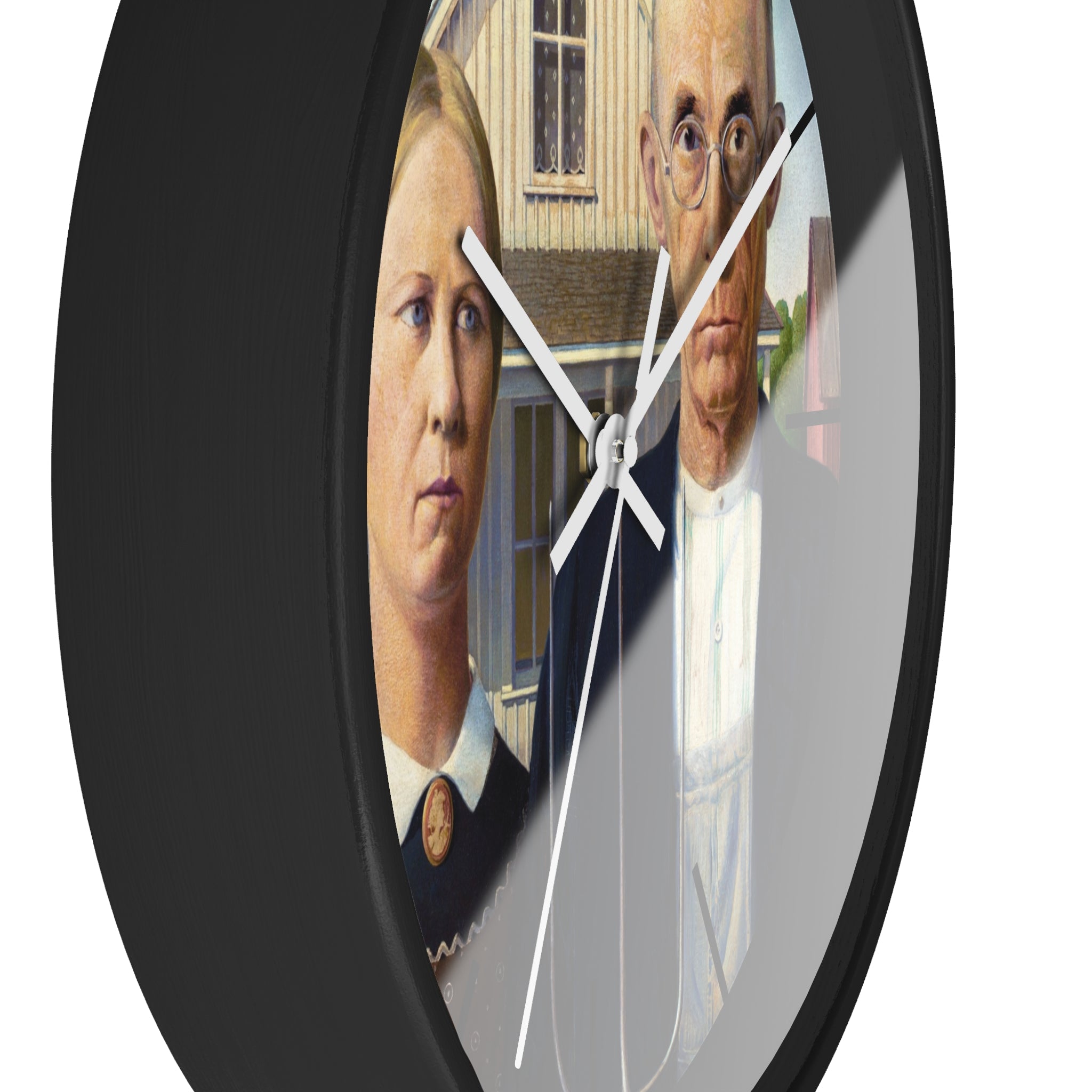 Custom Masters of Art Grant Wood American Gothic Premium Wall Clock - POPvault