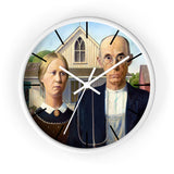 Custom Masters of Art Grant Wood American Gothic Premium Wall Clock - POPvault