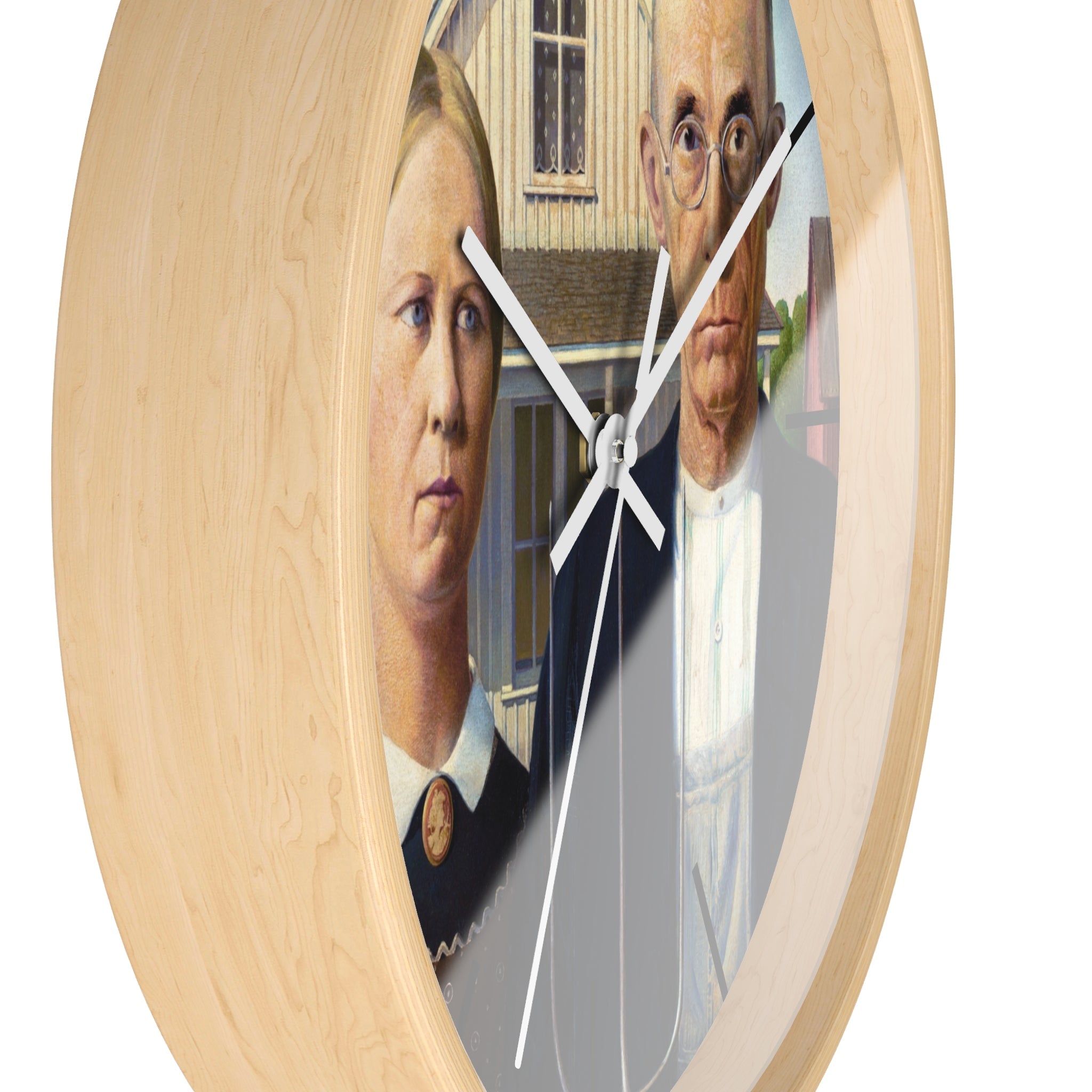 Custom Masters of Art Grant Wood American Gothic Premium Wall Clock - POPvault