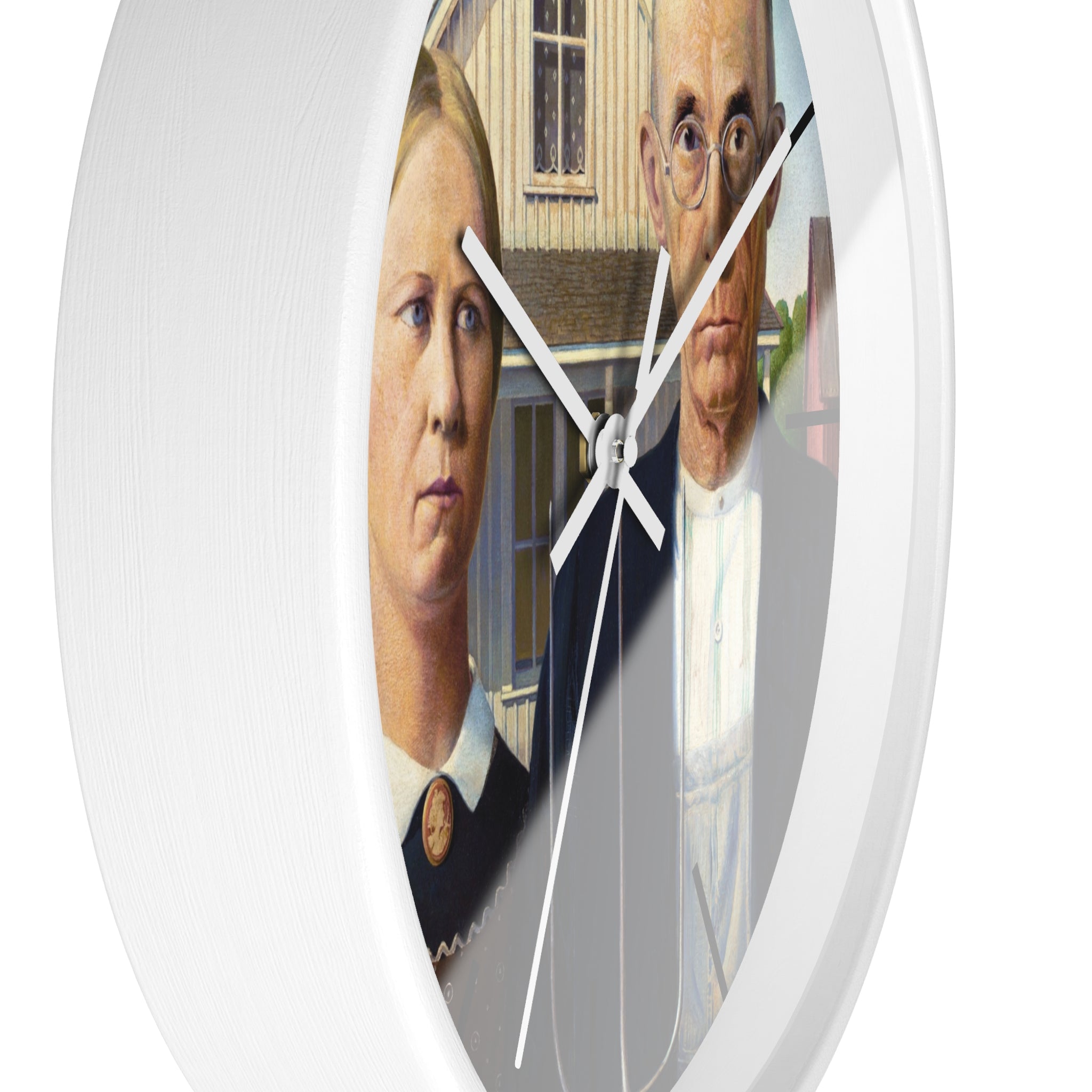 Custom Masters of Art Grant Wood American Gothic Premium Wall Clock - POPvault