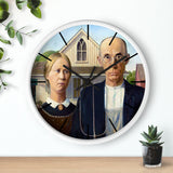 Custom Masters of Art Grant Wood American Gothic Premium Wall Clock - POPvault