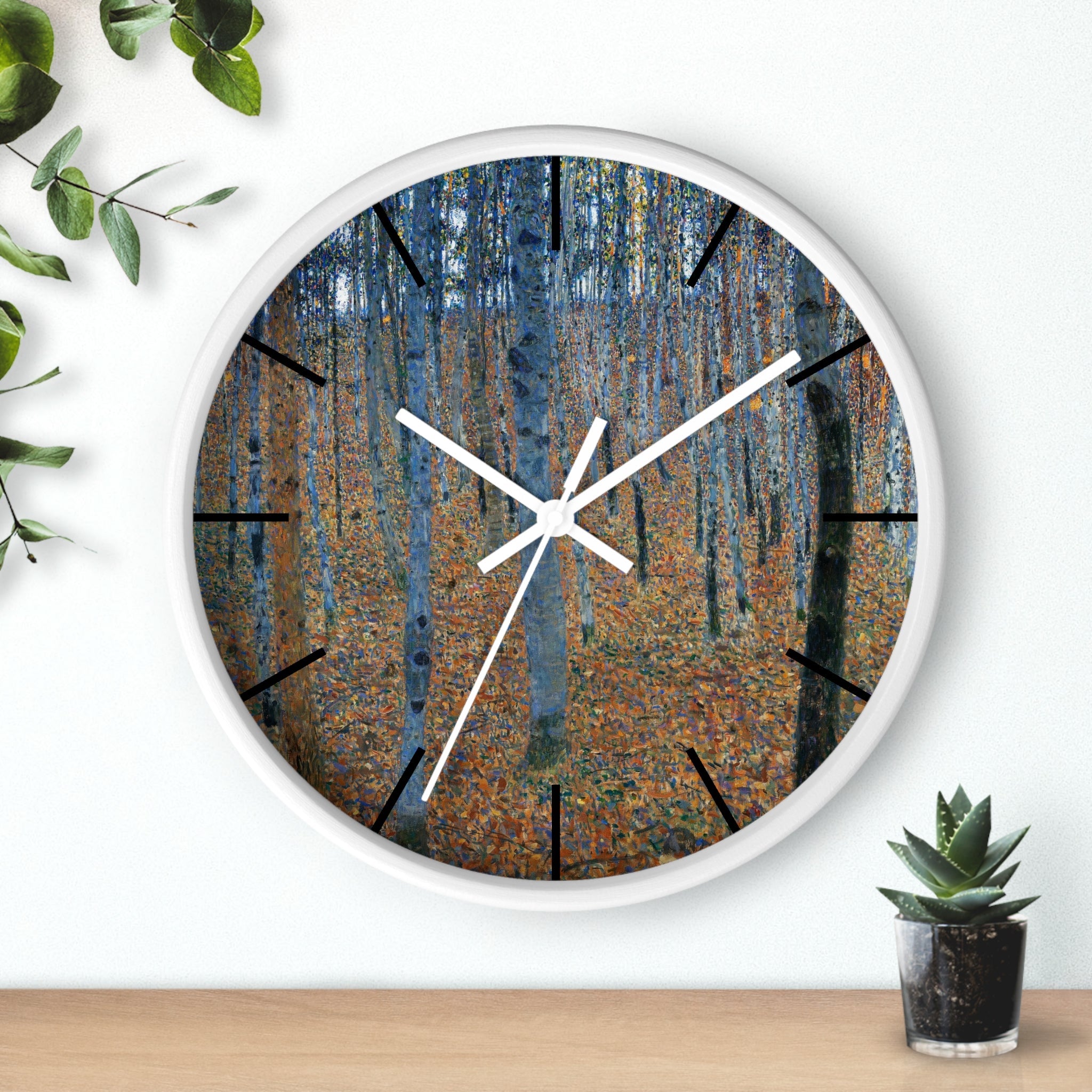 Custom Masters of Art Gustav Klimt Beech Grove Premium Wall Clock - POPvault