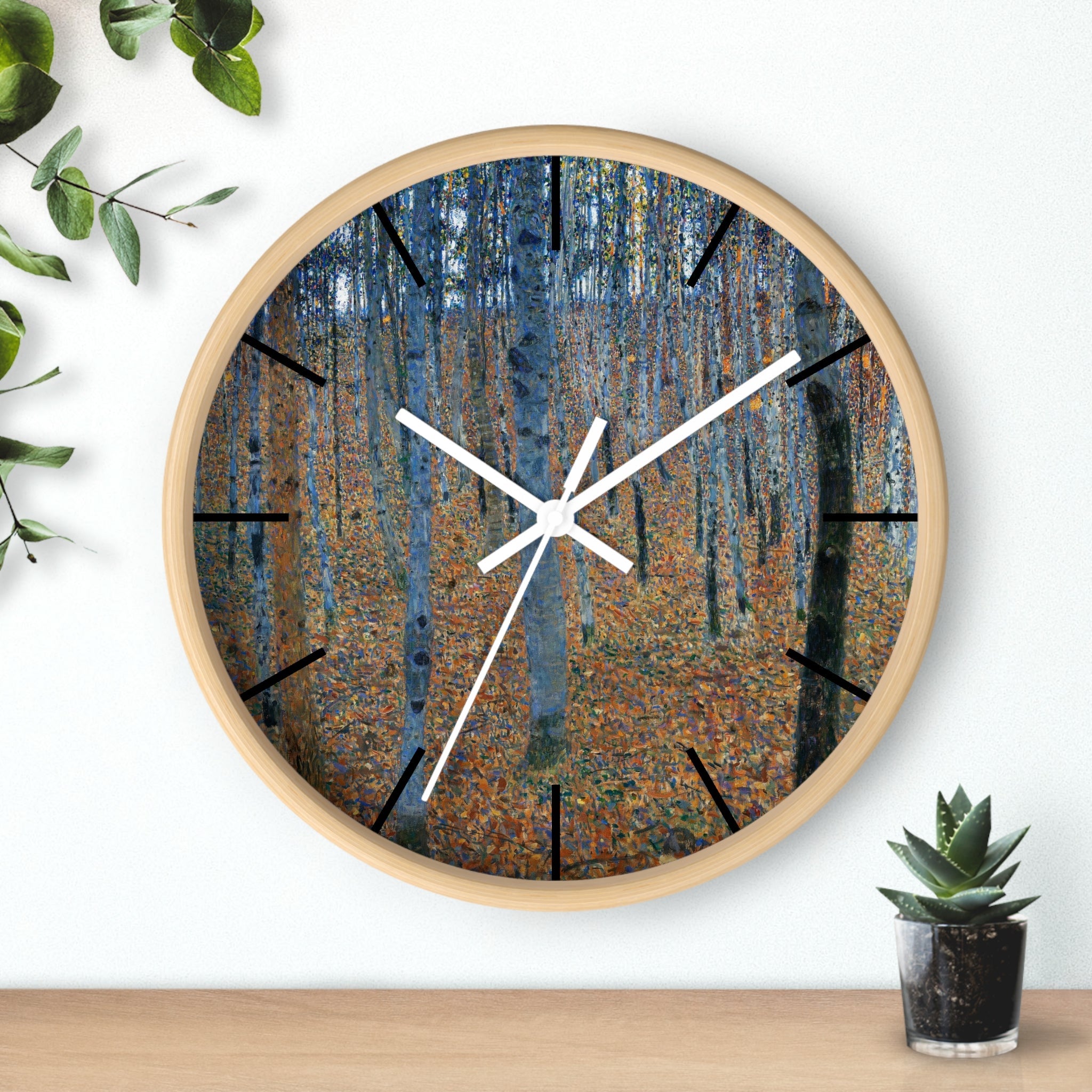 Custom Masters of Art Gustav Klimt Beech Grove Premium Wall Clock - POPvault