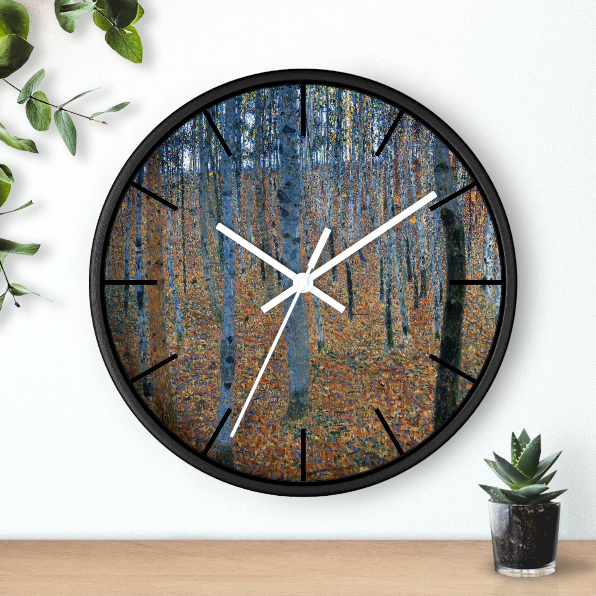 Custom Masters of Art Gustav Klimt Beech Grove Premium Wall Clock - POPvault