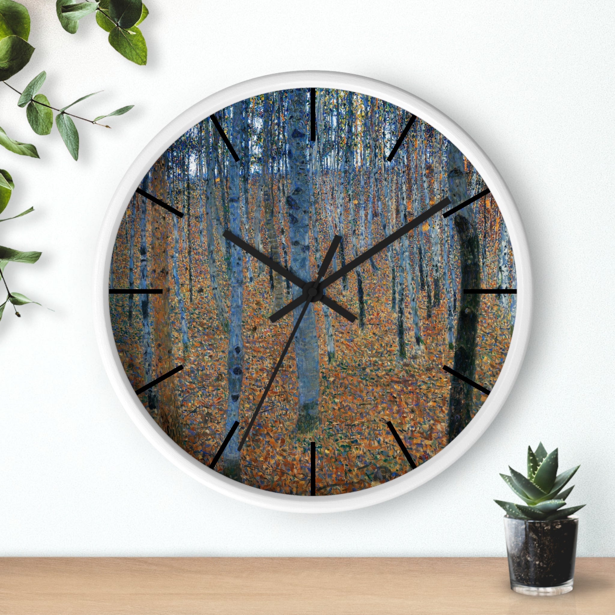 Custom Masters of Art Gustav Klimt Beech Grove Premium Wall Clock - POPvault