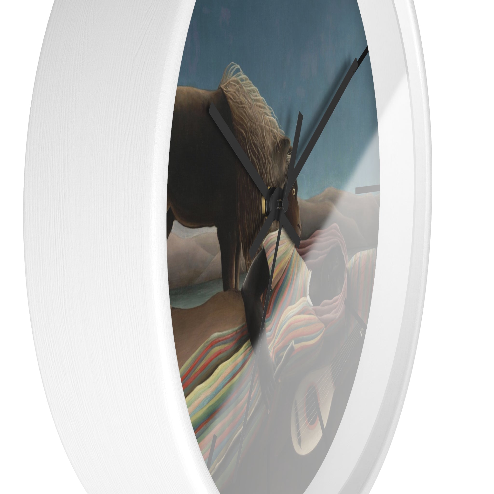 Custom Masters of Art Henri Rousseau The Sleeping Gypsy (La Bohémienne endormie) Premium Wall Clock - POPvault