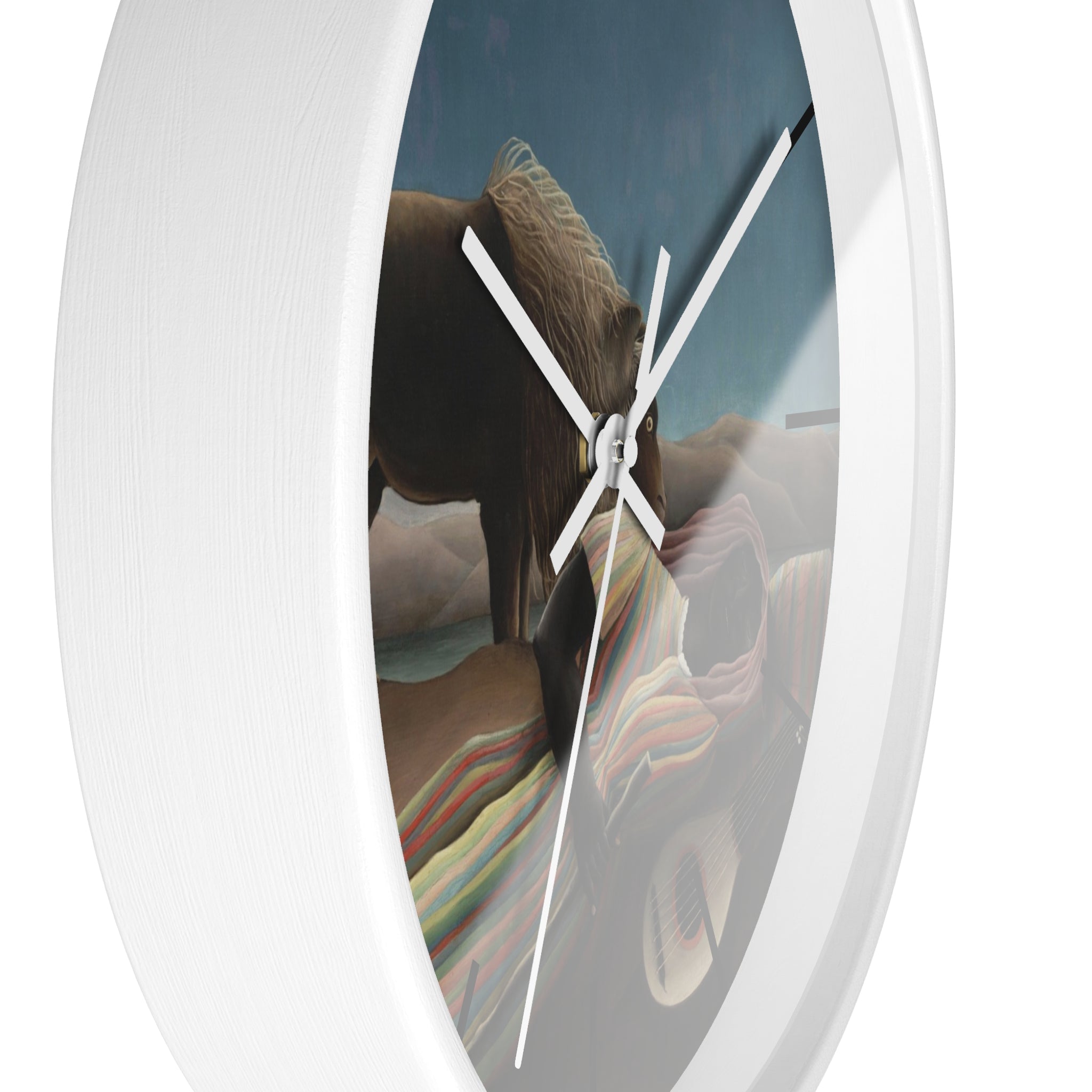 Custom Masters of Art Henri Rousseau The Sleeping Gypsy (La Bohémienne endormie) Premium Wall Clock - POPvault