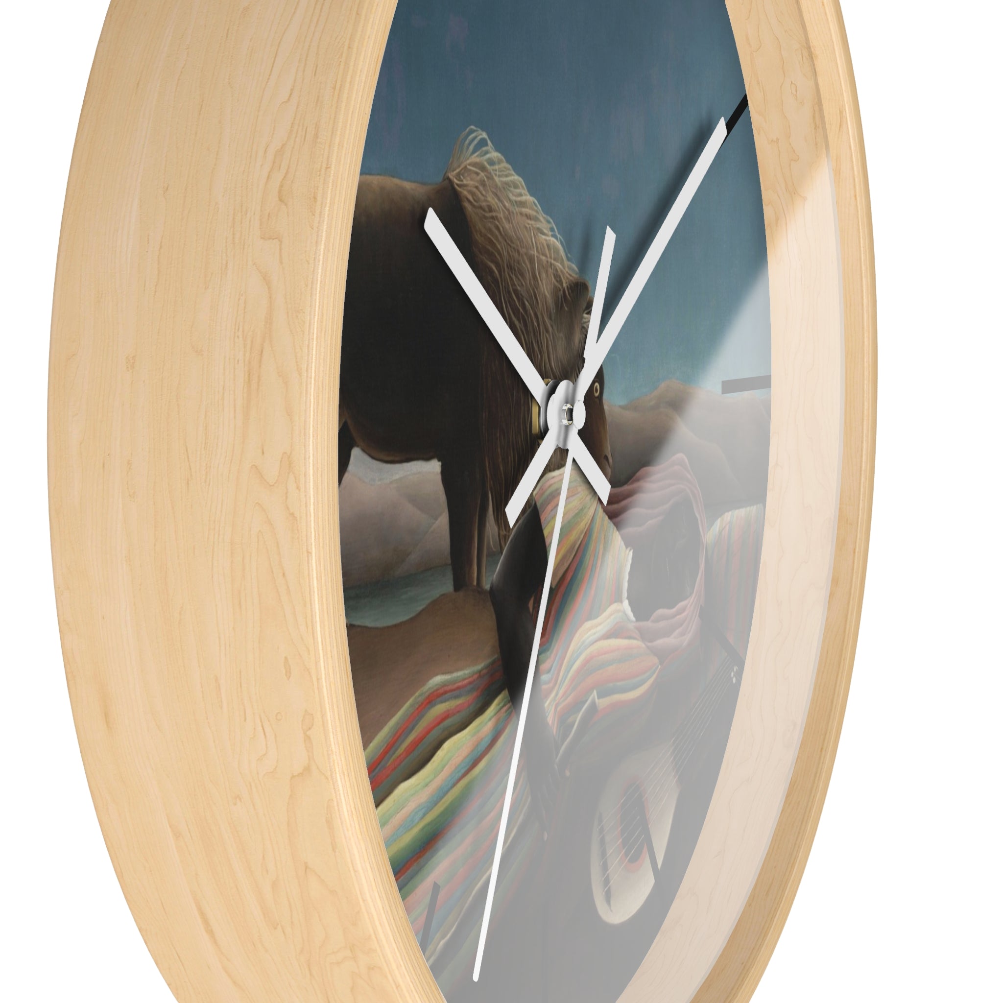 Custom Masters of Art Henri Rousseau The Sleeping Gypsy (La Bohémienne endormie) Premium Wall Clock - POPvault