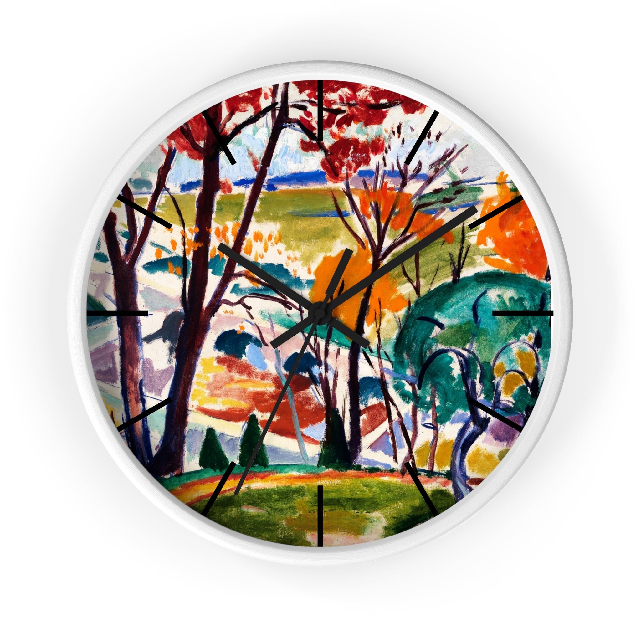 Custom Masters of Art Henry Lyman Sayen Landscape, Bridge, Huntingdon Valley Premium Wall Clock - POPvault