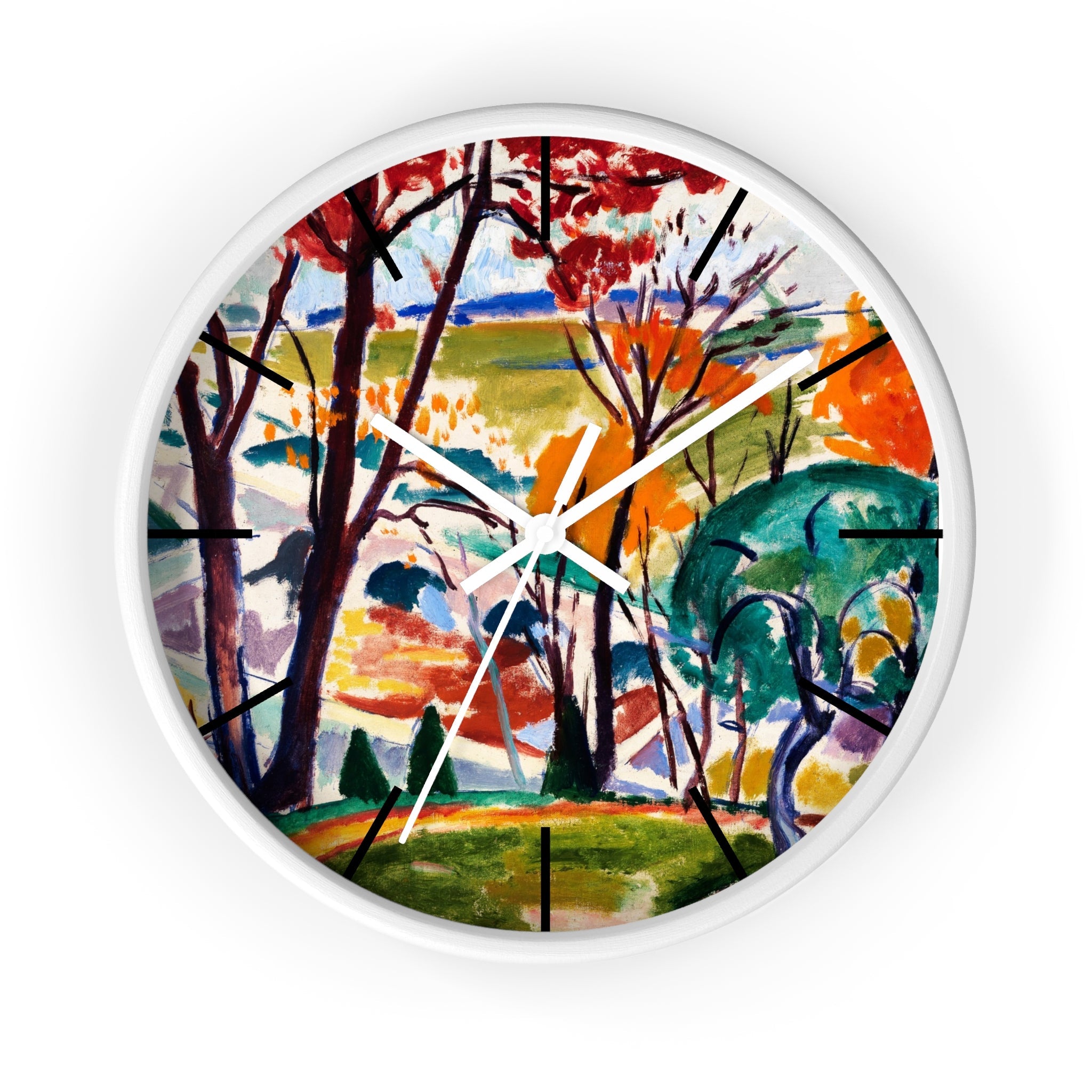 Custom Masters of Art Henry Lyman Sayen Landscape, Bridge, Huntingdon Valley Premium Wall Clock - POPvault