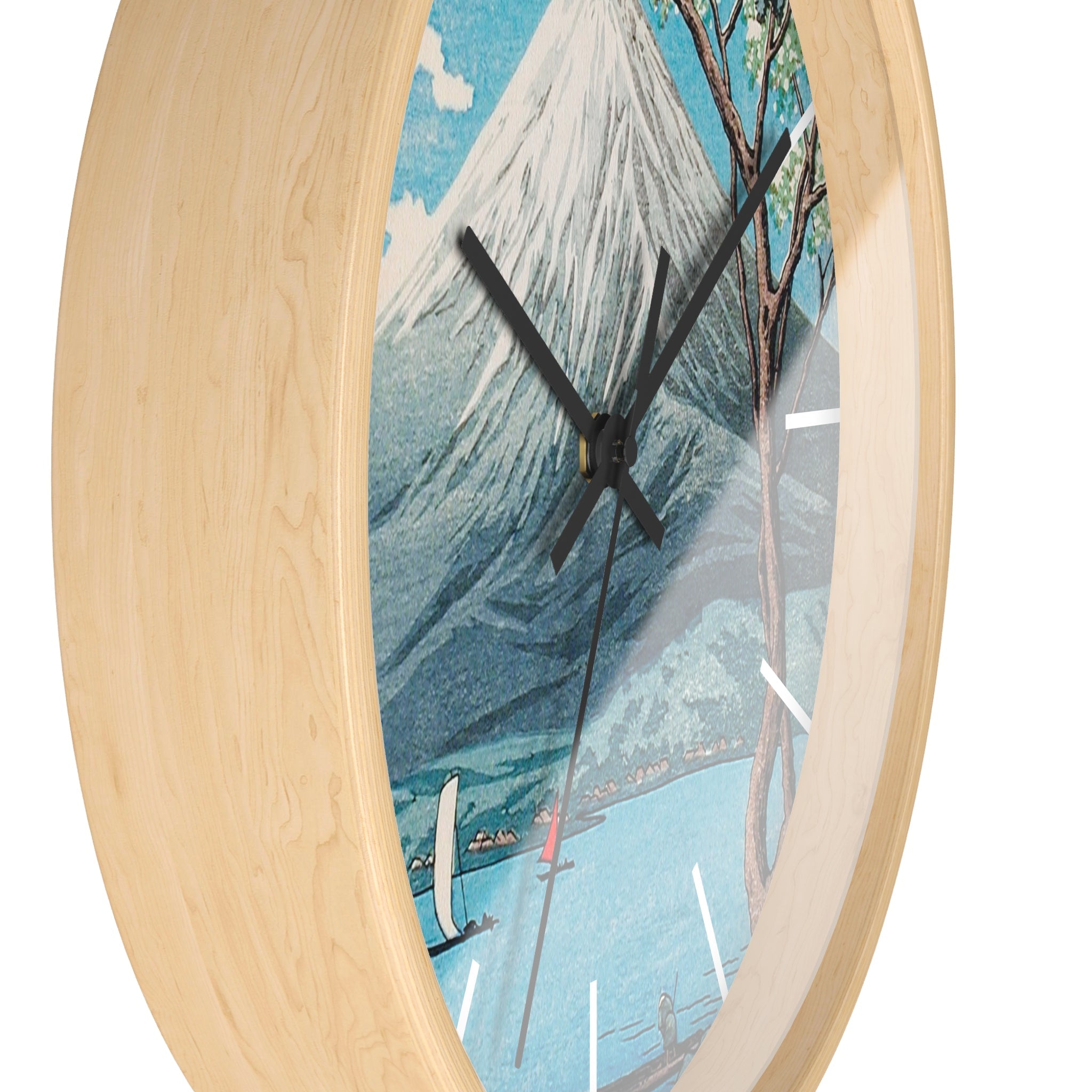 Custom Masters of Art Hiroaki Takahashi Mount Fuji from Lake Yamanaka Premium Wall Clock - POPvault