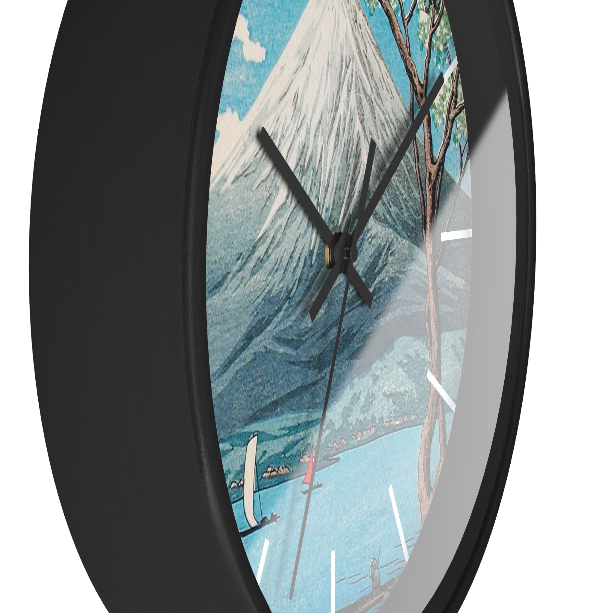 Custom Masters of Art Hiroaki Takahashi Mount Fuji from Lake Yamanaka Premium Wall Clock - POPvault