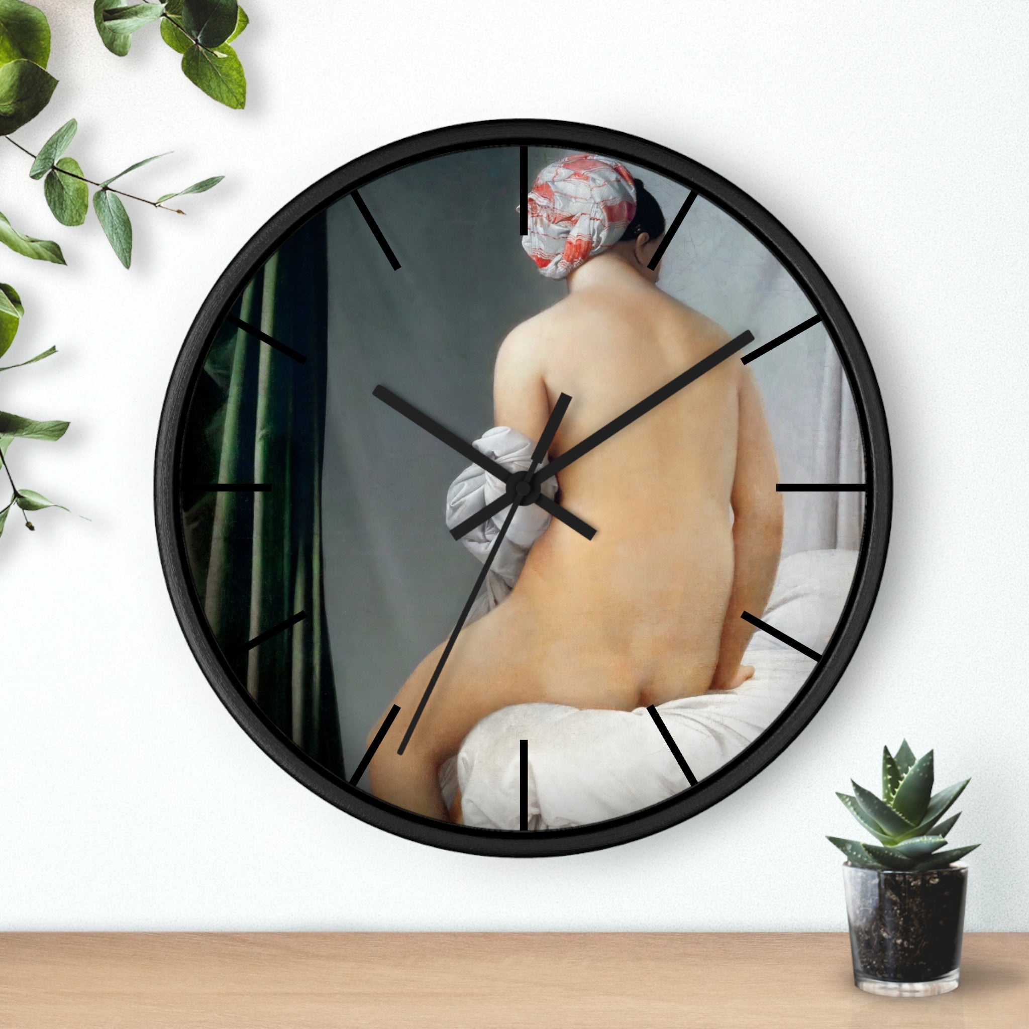 Custom Masters of Art Jean Auguste Dominique Ingres The Valpinçon Bather Premium Wall Clock - POPvault