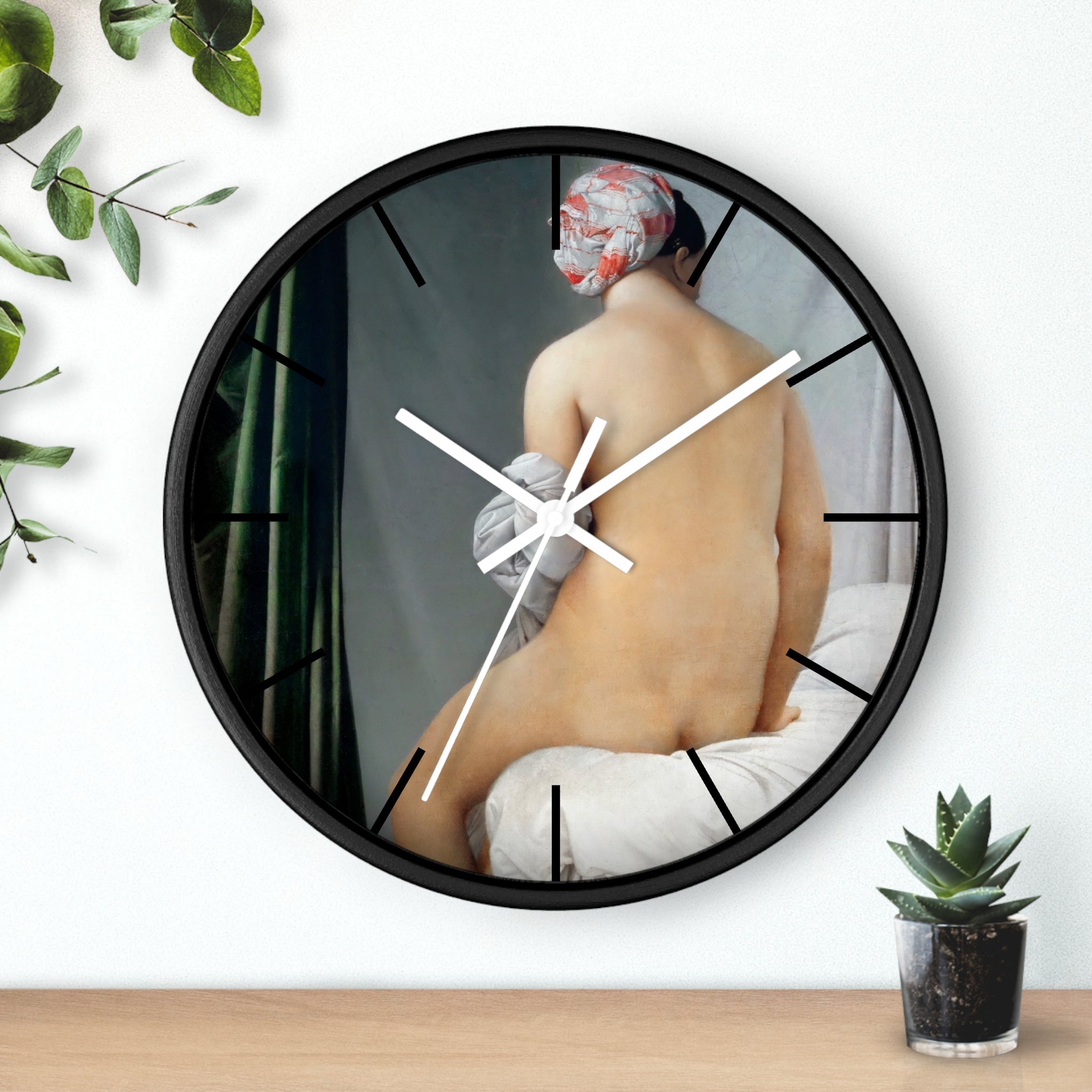 Custom Masters of Art Jean Auguste Dominique Ingres The Valpinçon Bather Premium Wall Clock - POPvault