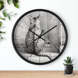 Custom Masters of Art Jean Bernard Sitting Cat, From Behind Premium Wall Clock - POPvault