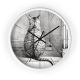 Custom Masters of Art Jean Bernard Sitting Cat, From Behind Premium Wall Clock - POPvault