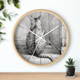 Custom Masters of Art Jean Bernard Sitting Cat, From Behind Premium Wall Clock - POPvault