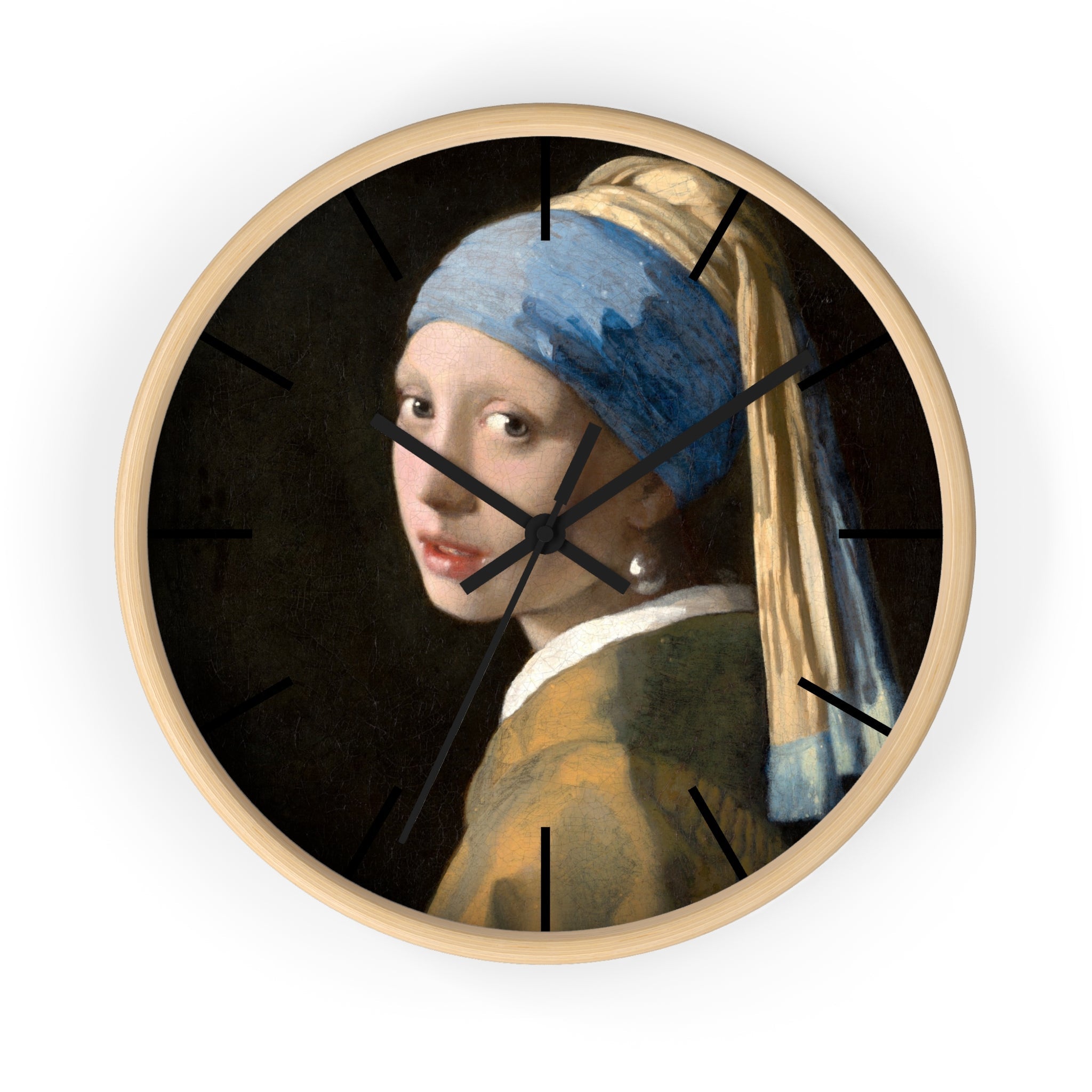 Custom Masters of Art Johannes Vermeer Girl with a Pearl Earring Premium Wall Clock - POPvault