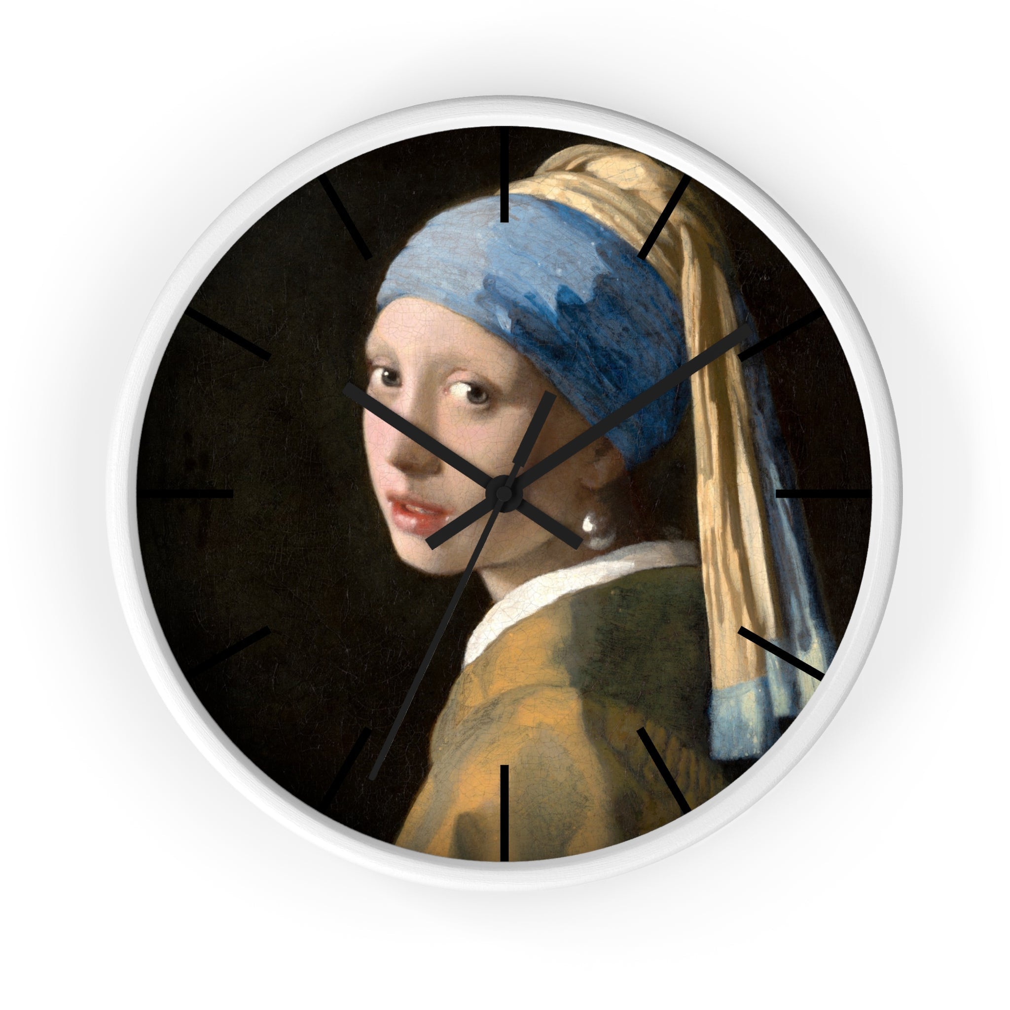 Custom Masters of Art Johannes Vermeer Girl with a Pearl Earring Premium Wall Clock - POPvault