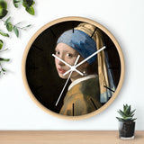 Custom Masters of Art Johannes Vermeer Girl with a Pearl Earring Premium Wall Clock - POPvault