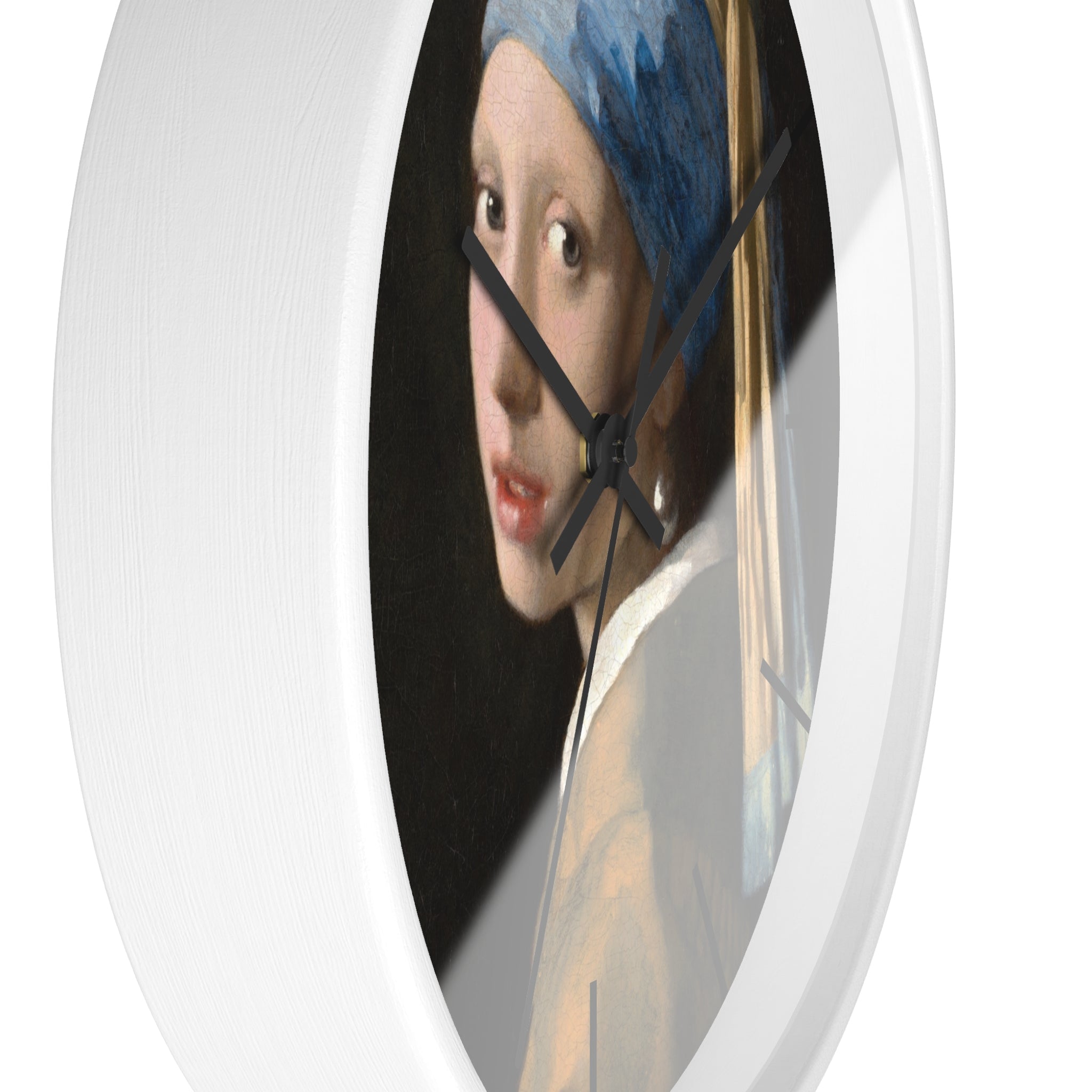 Custom Masters of Art Johannes Vermeer Girl with a Pearl Earring Premium Wall Clock - POPvault