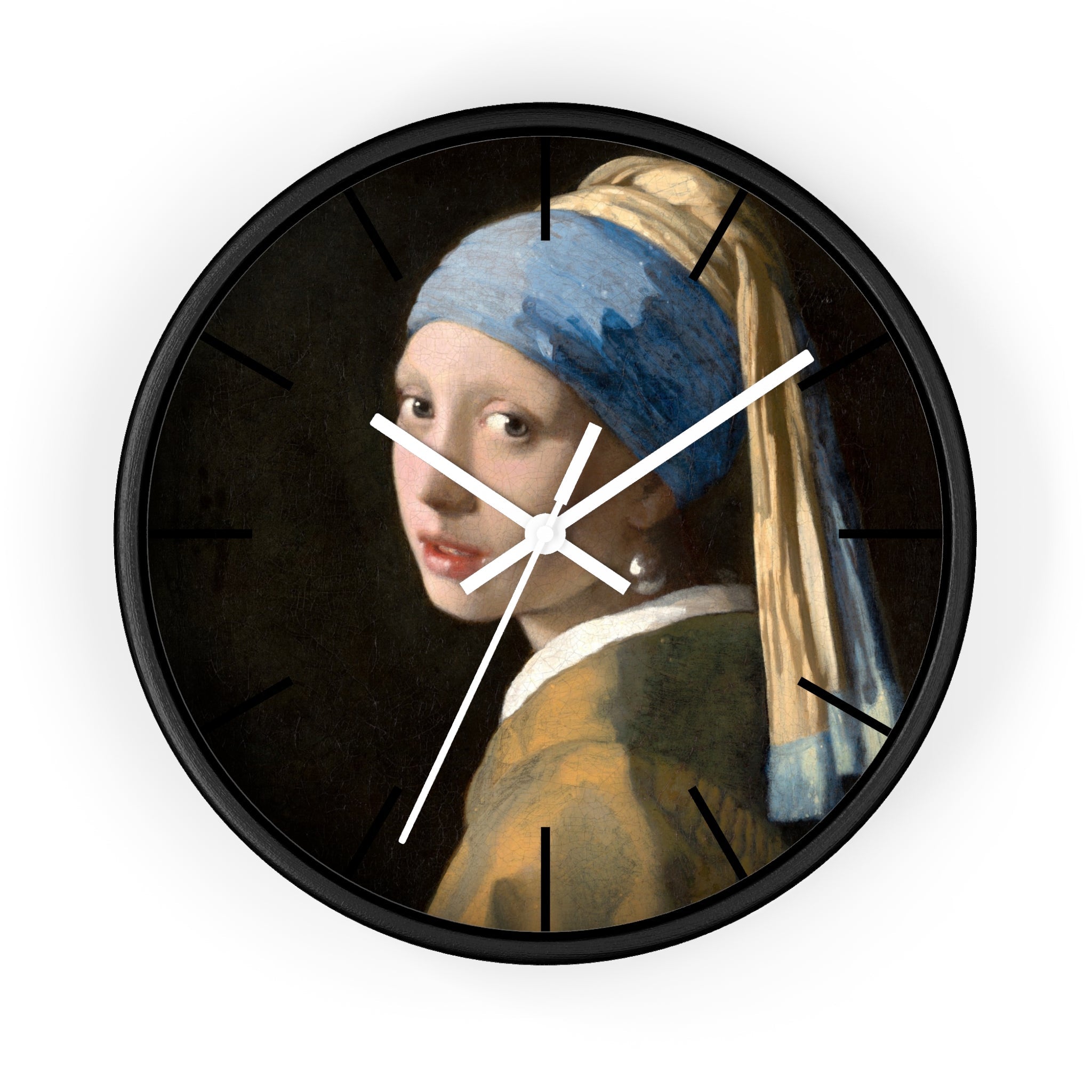 Custom Masters of Art Johannes Vermeer Girl with a Pearl Earring Premium Wall Clock - POPvault