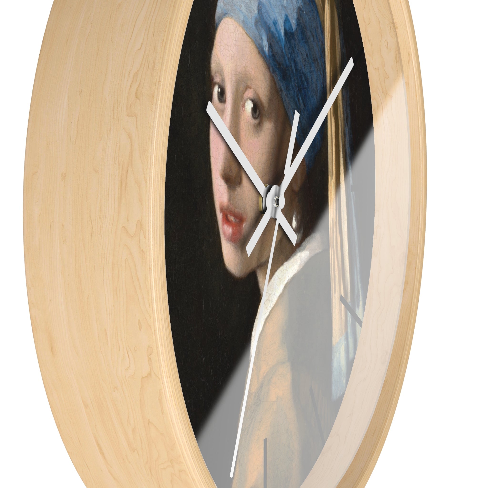 Custom Masters of Art Johannes Vermeer Girl with a Pearl Earring Premium Wall Clock - POPvault